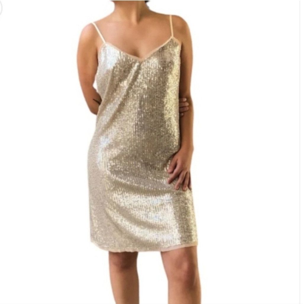 Other NWT Tracy Reese Gold Sequin Dress Size L / US 10 / IT 46 - 1 Thumbnail