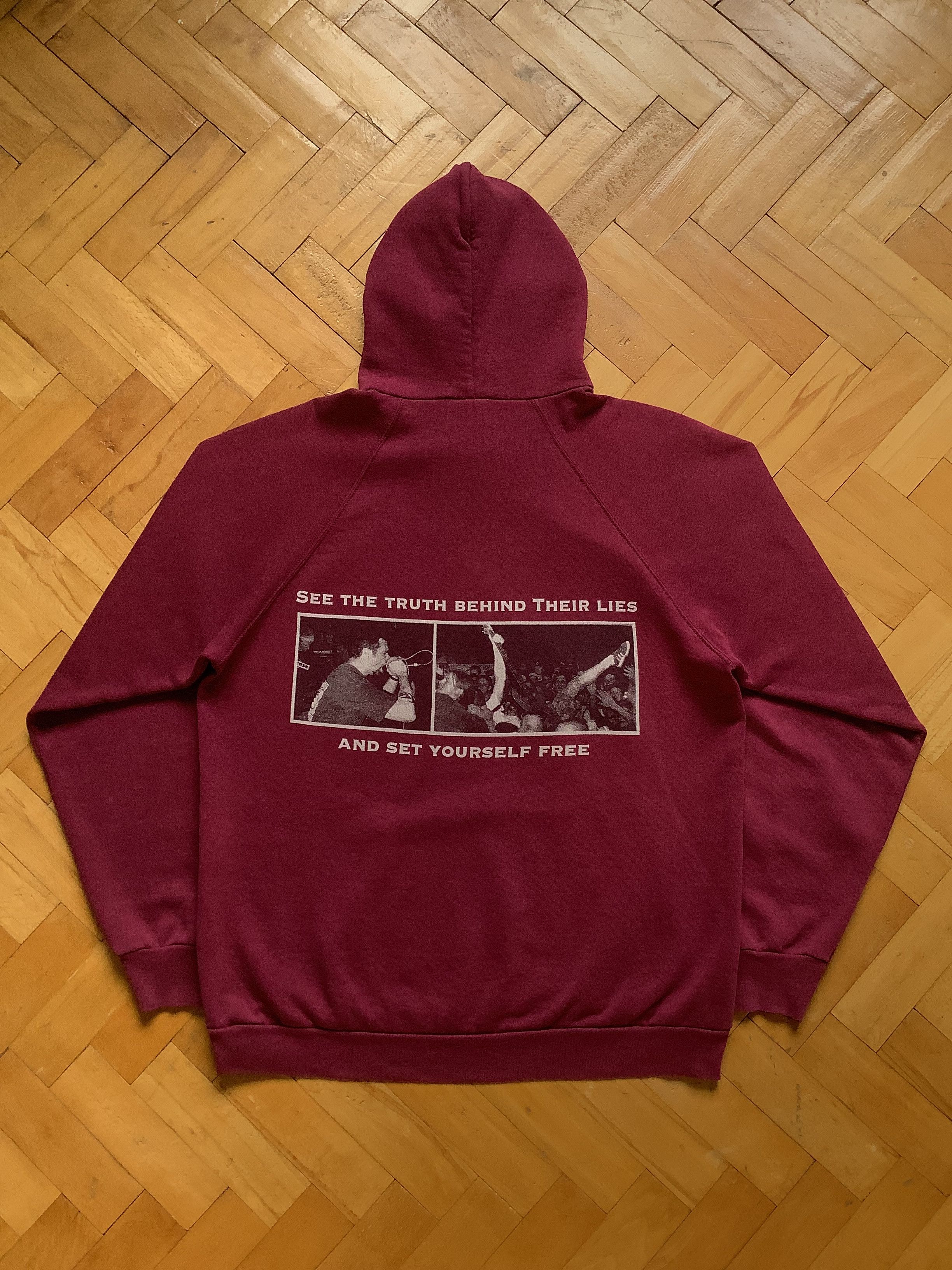 Band Tees Vintage 90's STRAIN Hardcore ''Here And Now'' hoodie Size US XL / EU 56 / 4 - 2 Thumbnail