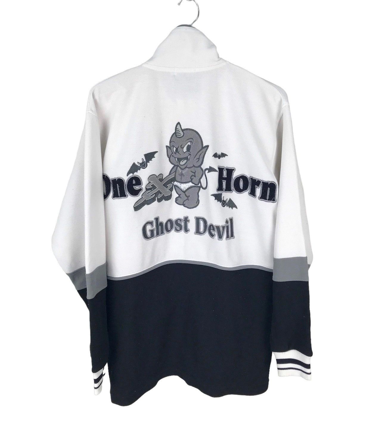 Karakuri Tamashii Vintage One Horn Ghost Devil Embroidered Sweater Size US M / EU 48-50 / 2 - 1 Thumbnail