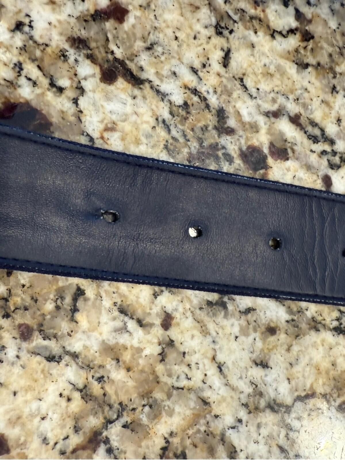 Other Blue faux suede leather belt with light gold buckle SZ 8 Size ONE SIZE - 6 Thumbnail