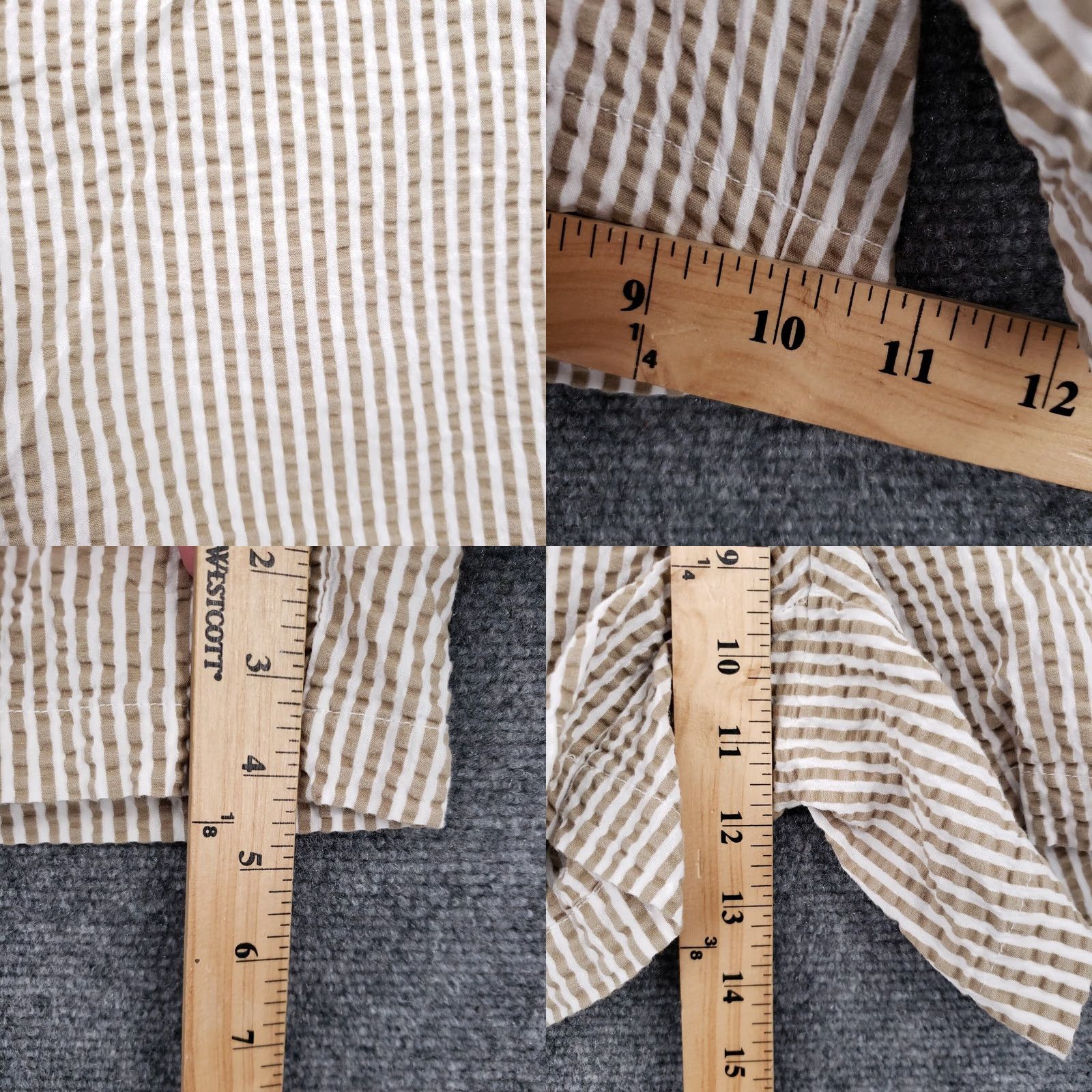 Vintage A New Day Womens Shorts 2 Tan Crinkle Chino Mid-Rise Striped Flat Front Casual Size 26" / US 2 / IT 38 - 8 Thumbnail