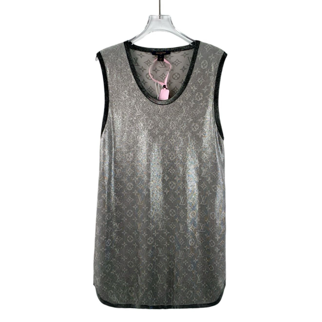 Louis Vuitton Multicolor Logo Jacquard Silk Sleeveless Vest