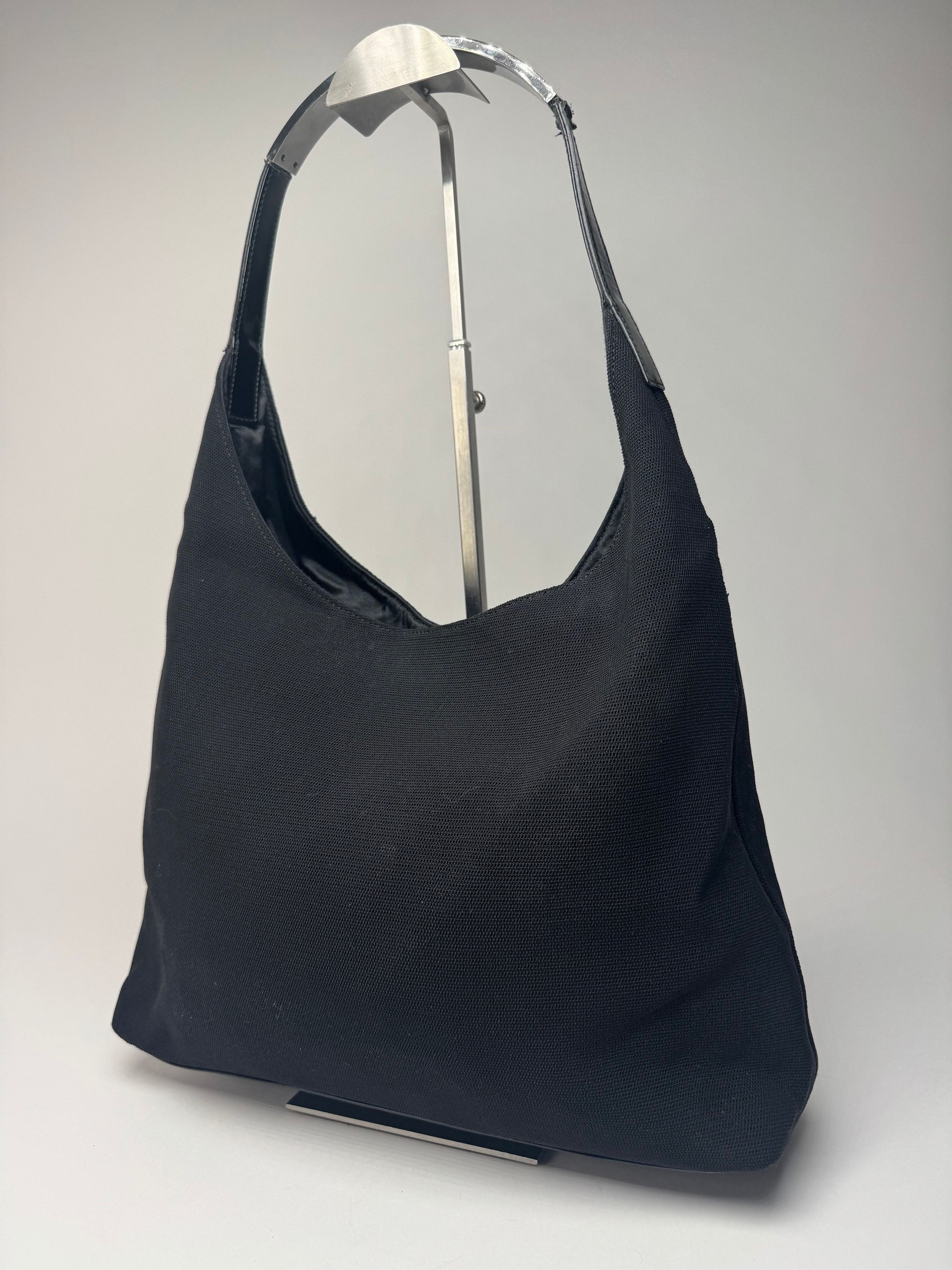 Gucci Vintage Canvas Patent Leather Handbag Black Size ONE SIZE - 1 Thumbnail