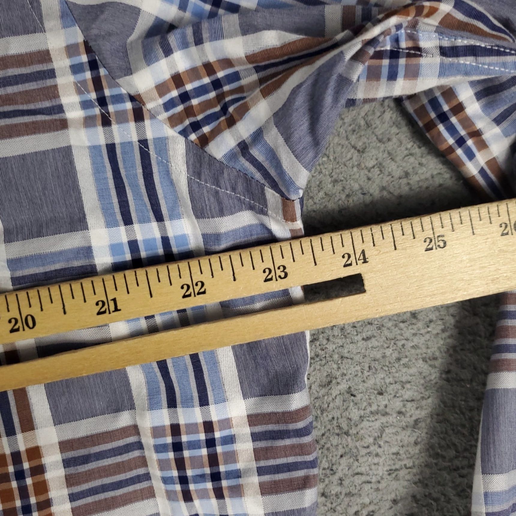 BUGATCHI Bugatchi Uomo Shirt Mens Large Blue Plaid Button-Up Long Sleeve Regular Fit Size US L / EU 52-54 / 3 - 5 Thumbnail