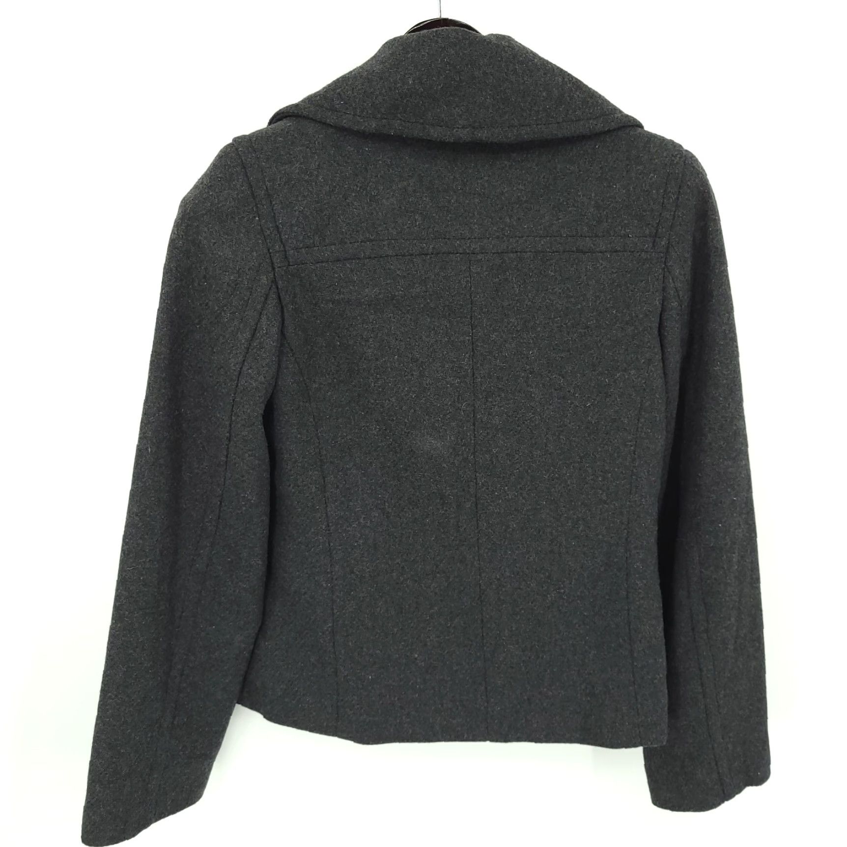 Merona Merona Jacket Womens Medium Pea Coat Black Wool Blend Double Breasted Size M / US 6-8 / IT 42-44 - 5 Thumbnail