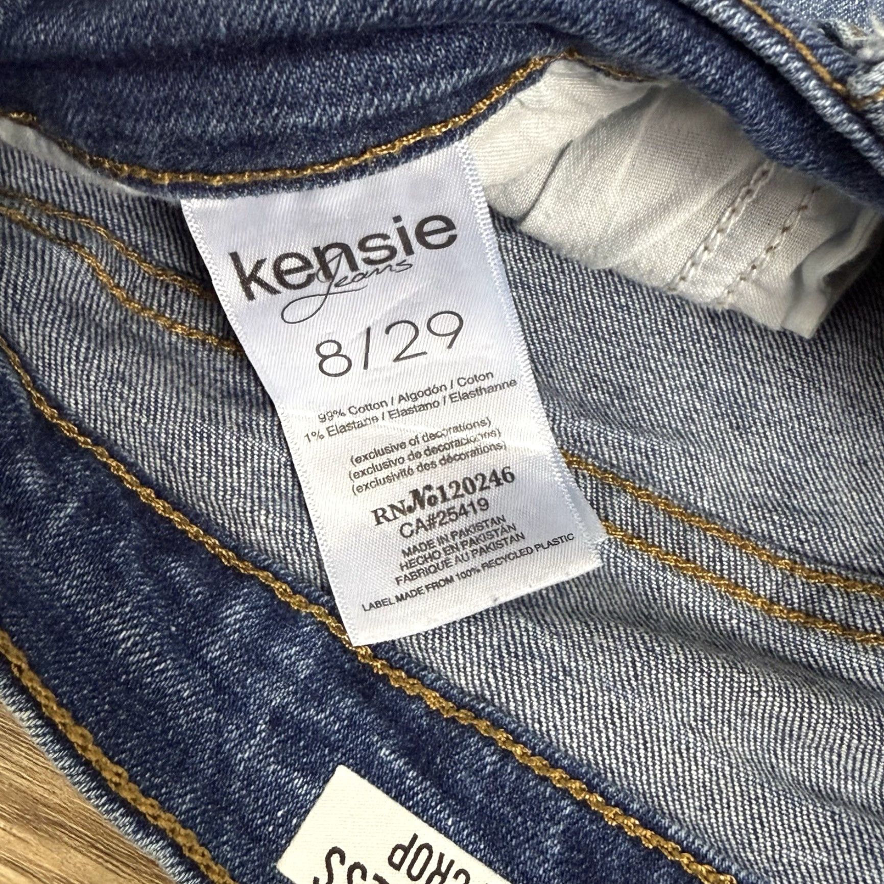 Vintage VINTAGE Kensie Jeans Effortless Skinny Crop Jeans 29 Blue Distressed Womens Size 29" - 3 Thumbnail