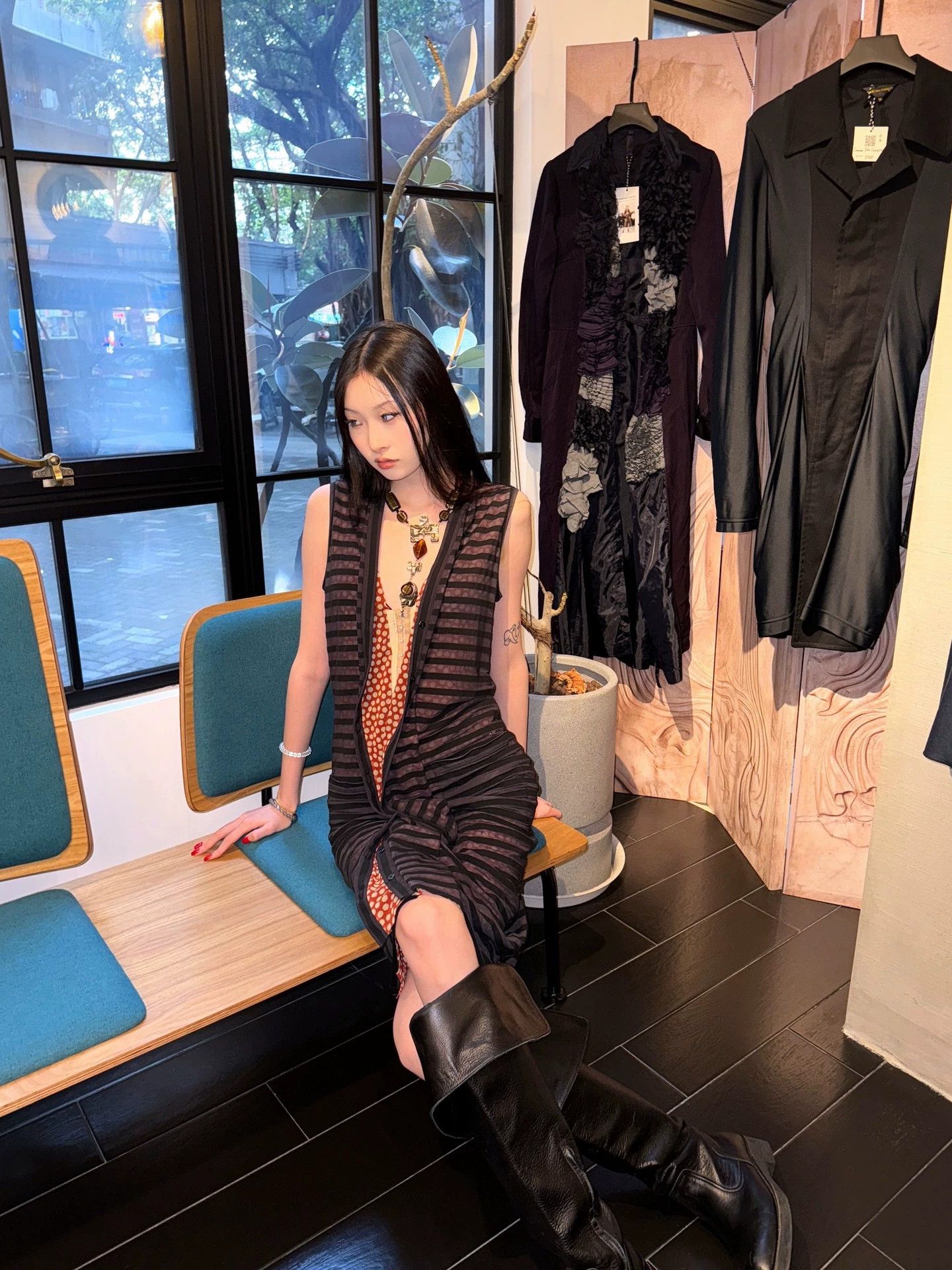 90s layered mesh dress 90s Layered Mesh Tank Dress