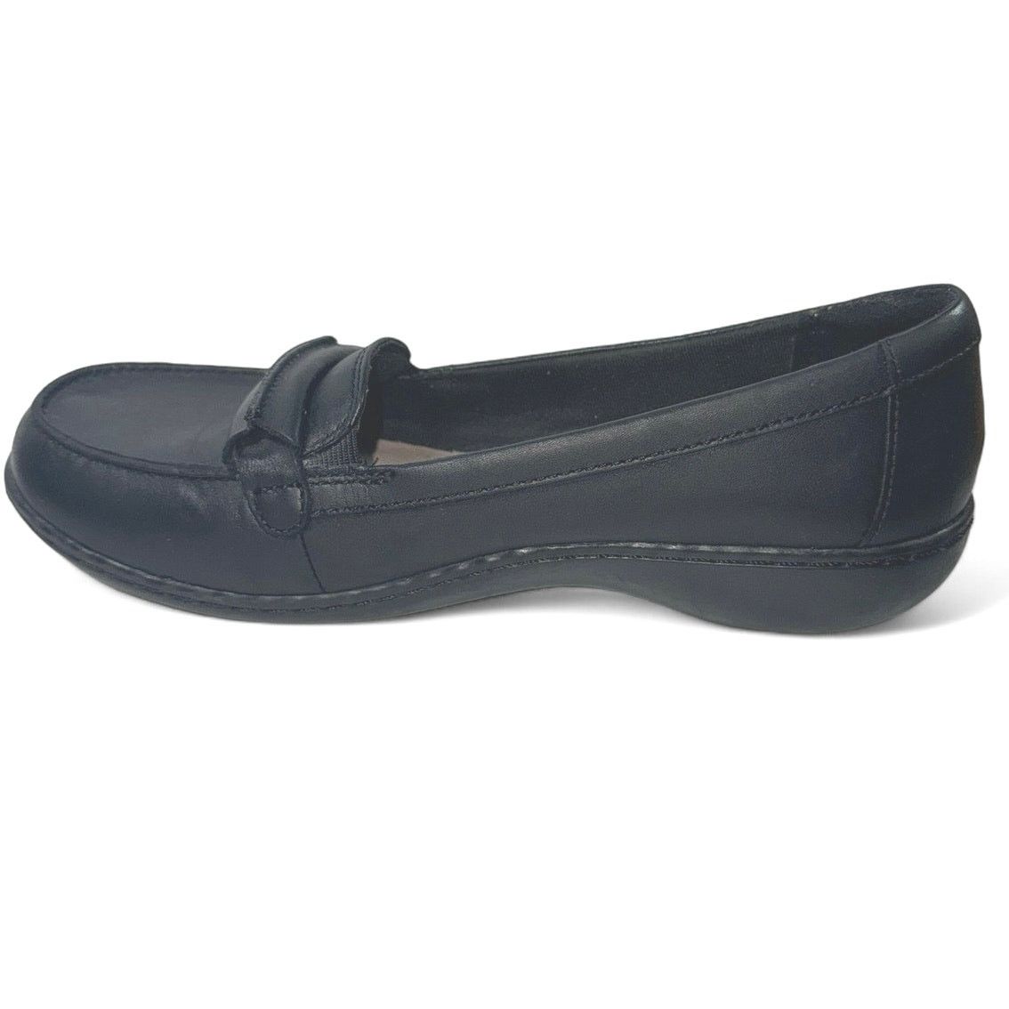 Clarks Clark’s Ashland Lilly Black Leather Loafers Women sz 8.5 Size US 8.5 / IT 38.5 - 3 Thumbnail