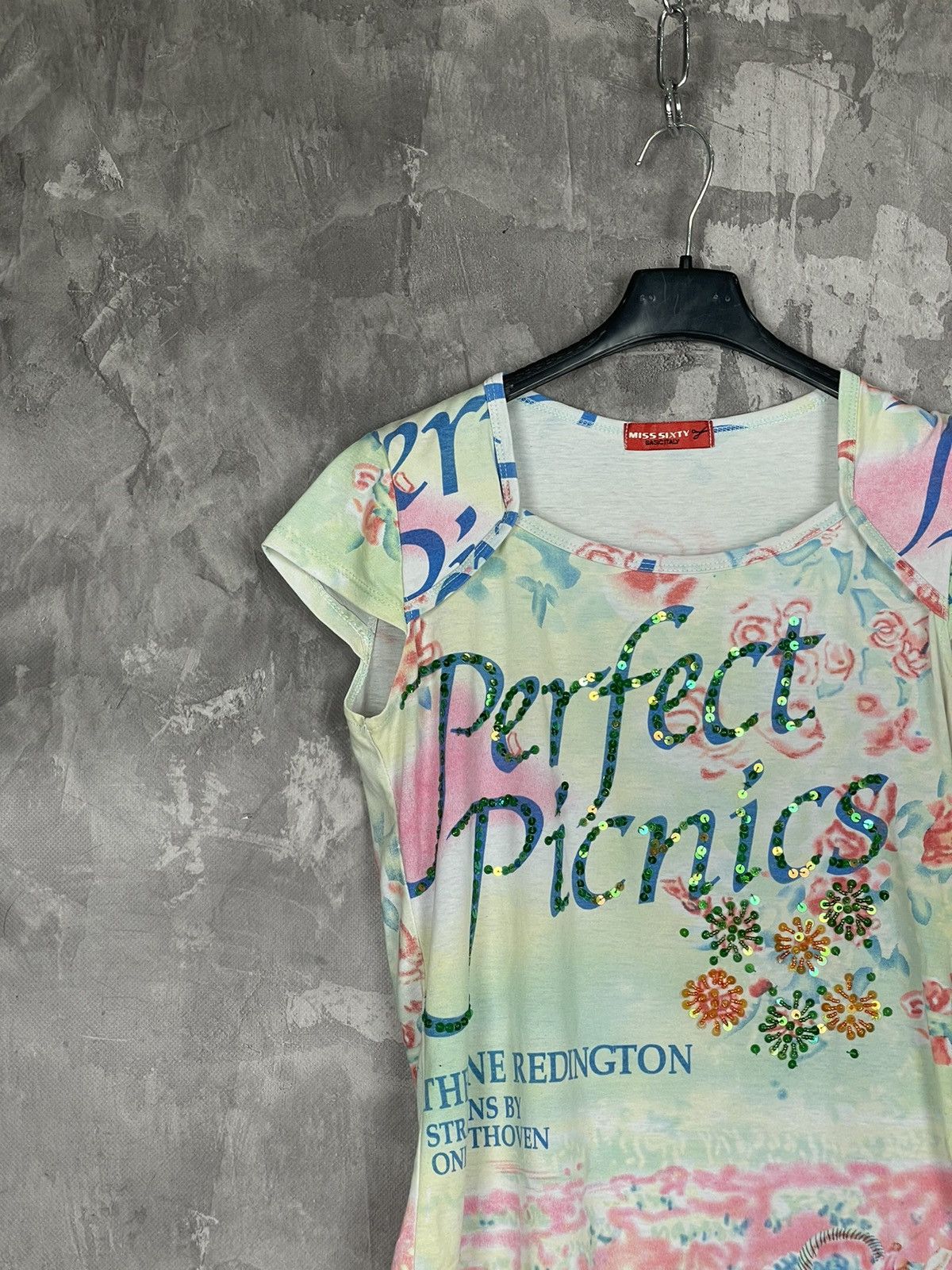 Miss Sixty × Vintage MISS SIXTY PRINTED GLAMOUR TANK TOP 00s Size M / US 6-8 / IT 42-44 - 3 Thumbnail