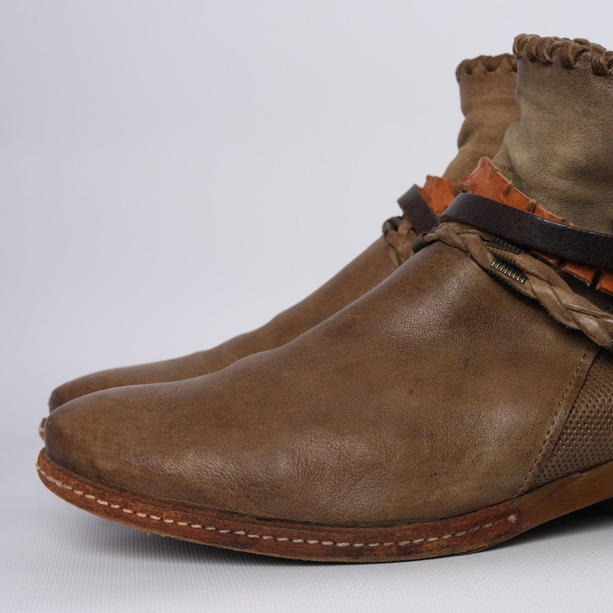 A.S.98 A.S.98 Airstep As 98 Leather Ankle Boots Straps Belt Shoes Size US 10 / IT 40 - 2 Thumbnail