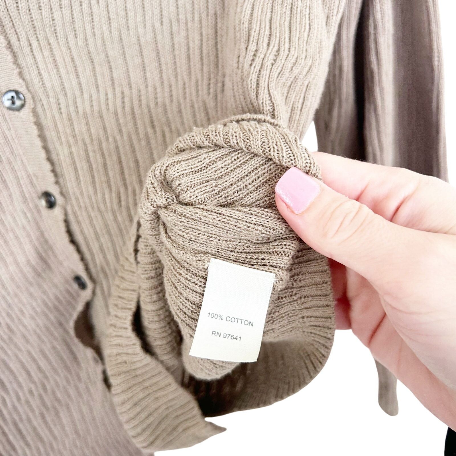 Other J. Jill Brown Knit Button Front Cardigan Sz MP Size M / US 6-8 / IT 42-44 - 3 Thumbnail
