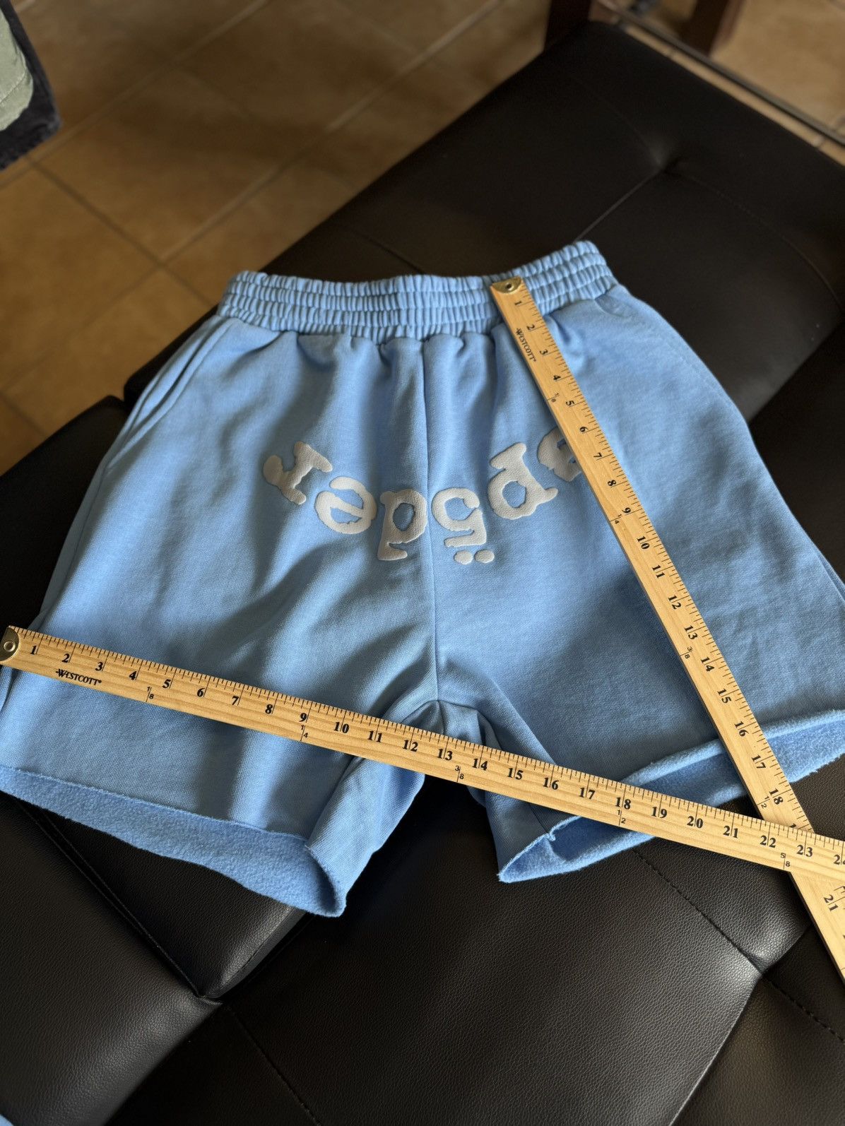 Sp5der Sp5der Sweatshorts Blue Size Medium (NEW) Size US 30 / EU 46 - 6 Thumbnail