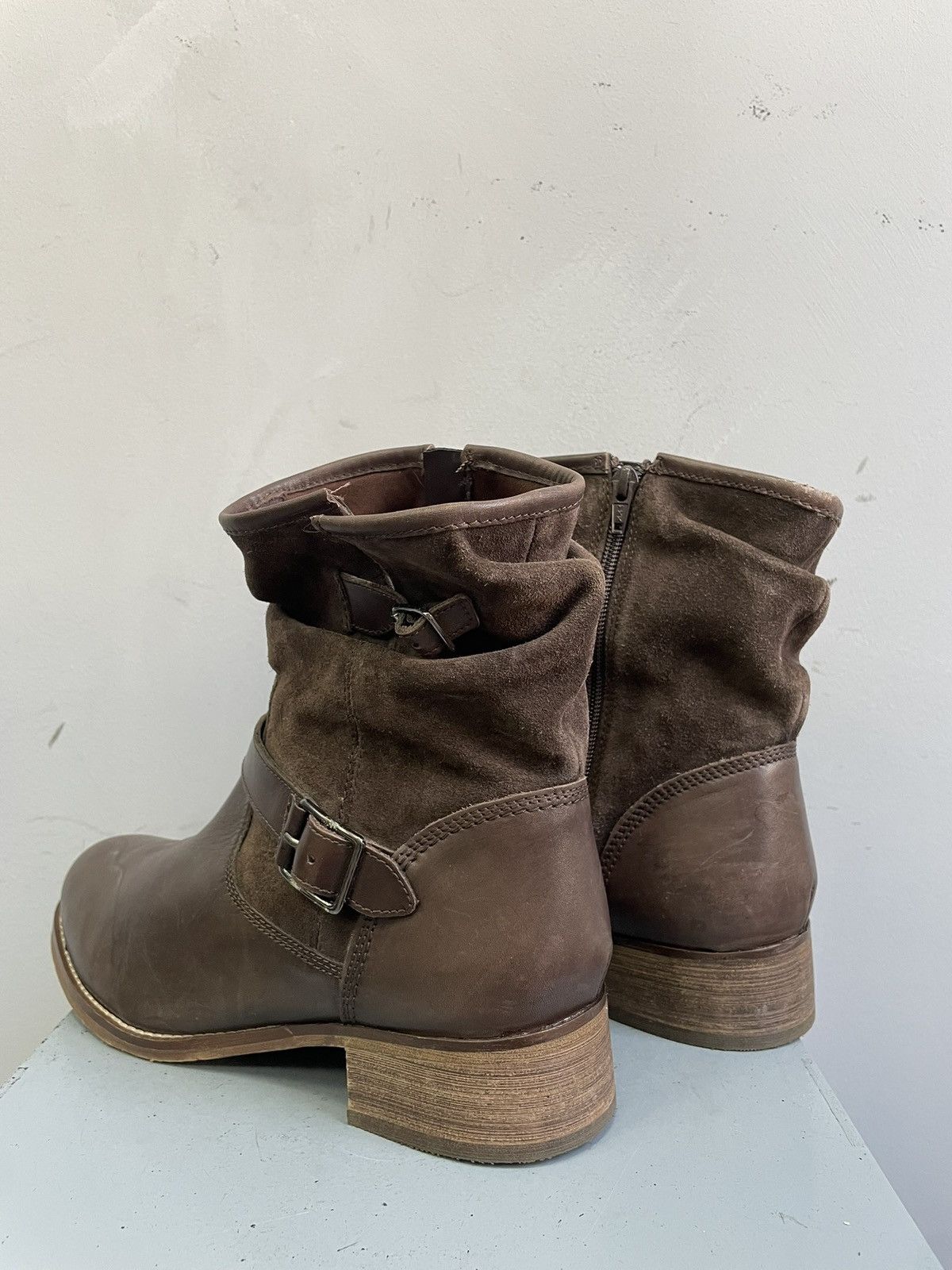 14th Addiction Rare engineered brown suede leather boots western y2k style Size US 8.5 / EU 41-42 - 8 Thumbnail