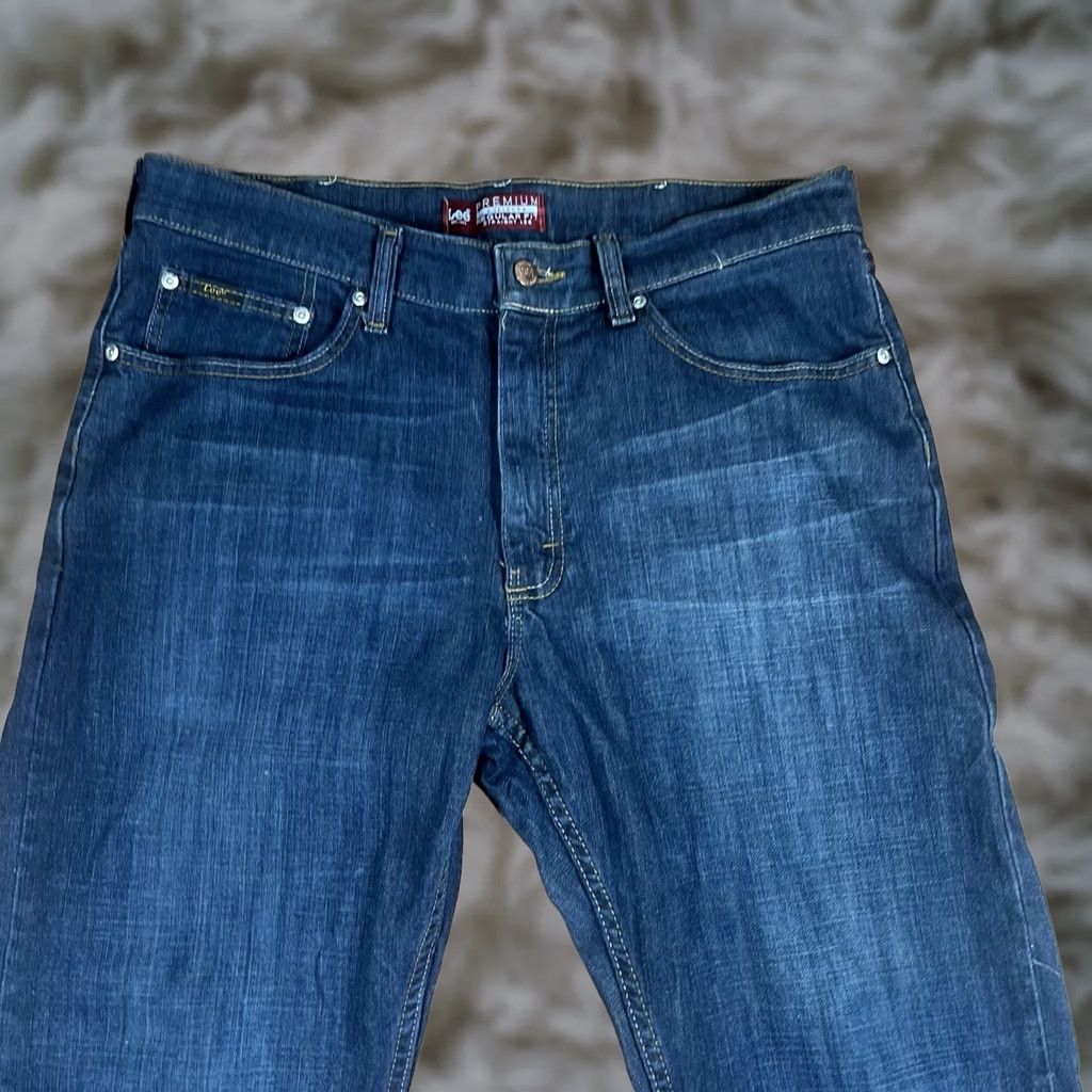 Lee Lee Premium Jeans Mens 34Wx30L Regular Fit Straight Leg Stretch Blue Denim Pants Jeans Size US 34 / EU 50 - 1 Thumbnail