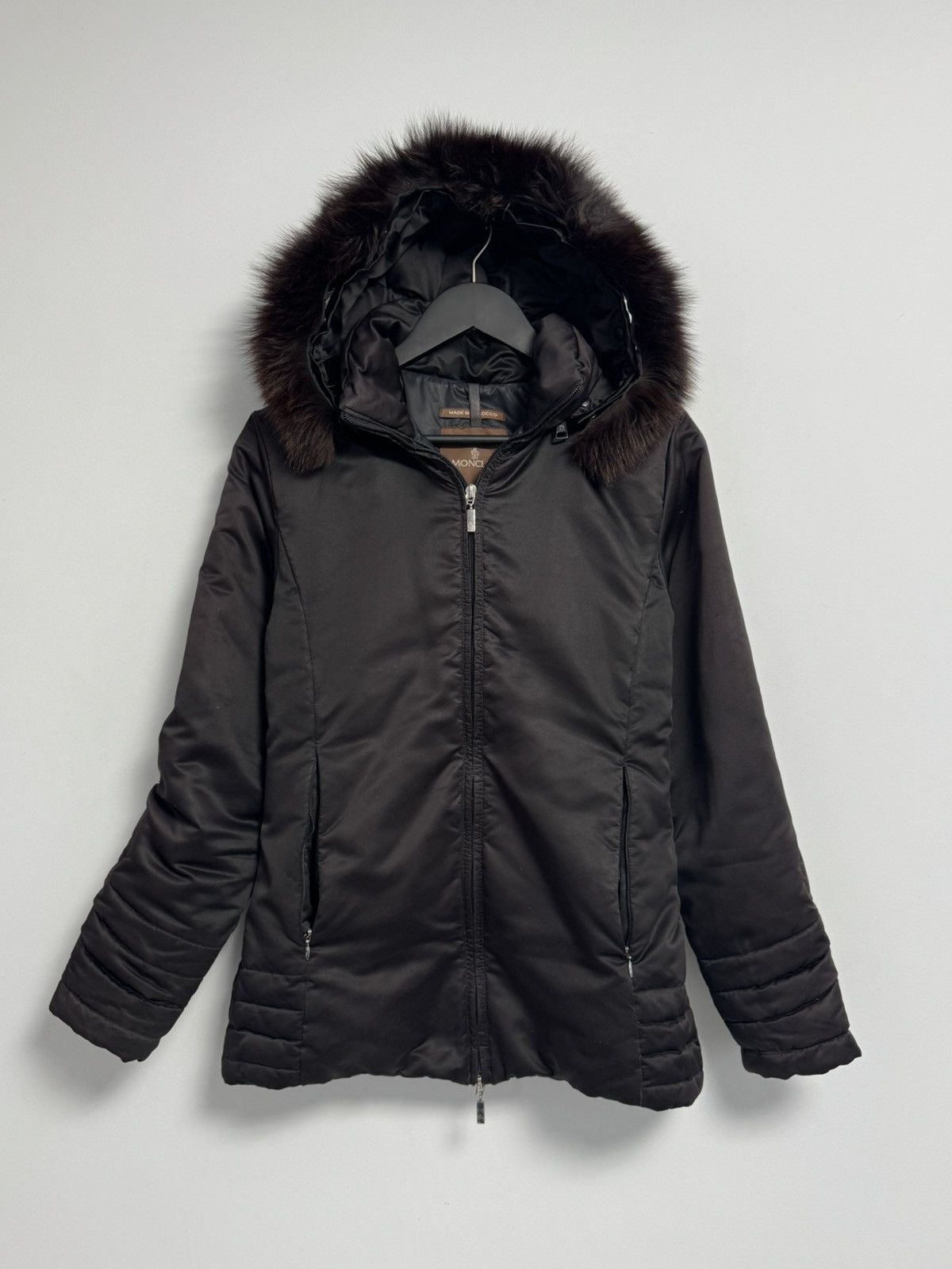 Moncler Moncler Green Gold Shimmer Down Filled Fur Trim Hooded Parka Size XS / US 0-2 / IT 36-38 - 1 Thumbnail