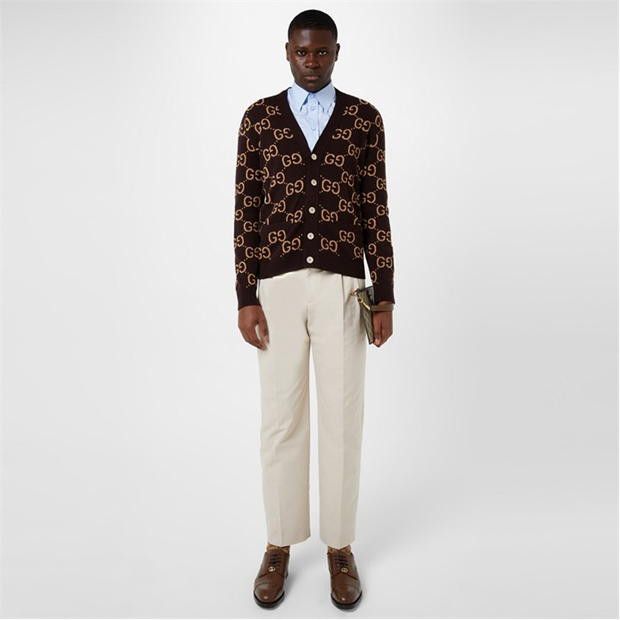 Gucci Monogram Jacquard Cardigan Size US L / EU 52-54 / 3 - 4 Thumbnail