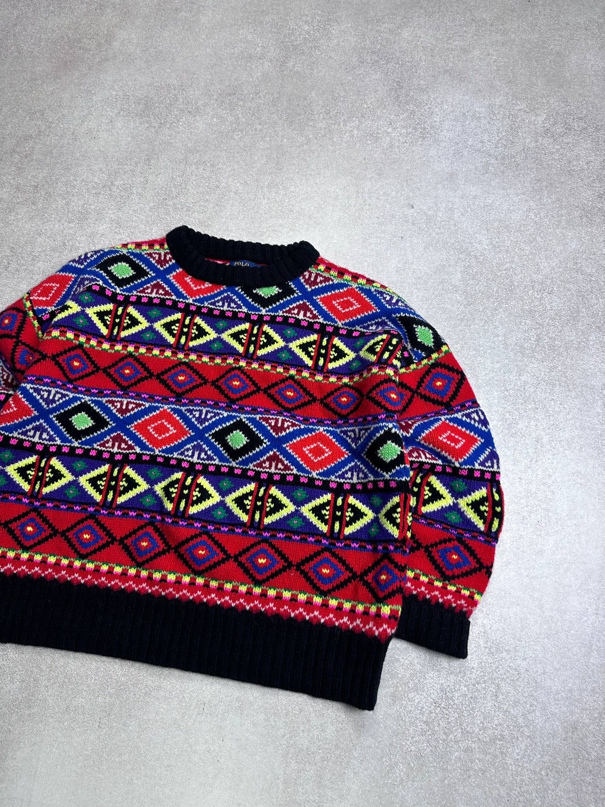 Polo Ralph Lauren Vintage 90s Polo Ralph Lauren Hard Knit Sweater Y2K XL Size US XL / EU 56 / 4 - 2 Thumbnail