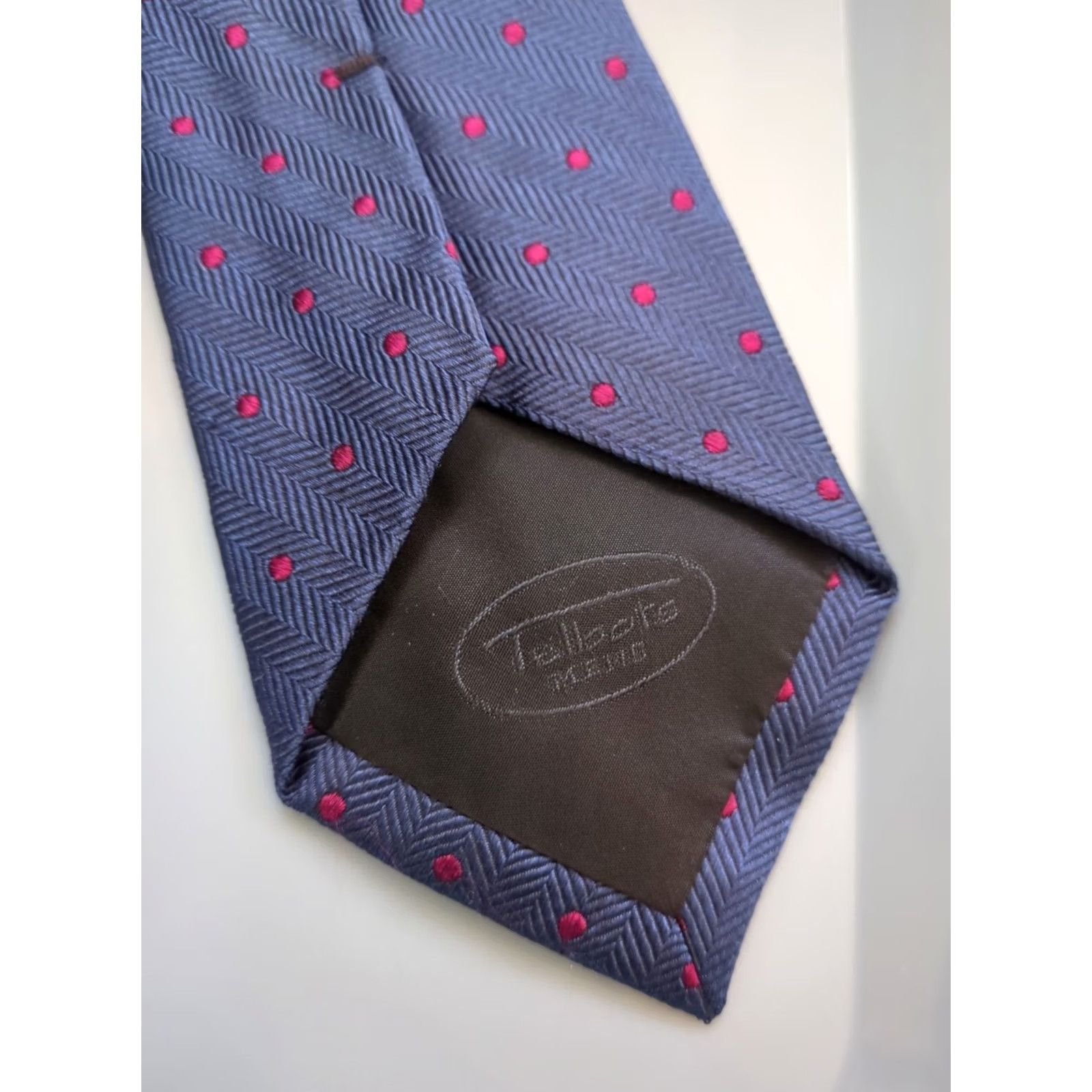 Robert Talbott VINTAGE Talbot Tie Blue Made In Italy 100% Silk Men's Blue Silk Tie Talbot Designer Wide 1 Size Men Size ONE SIZE - 5 Thumbnail