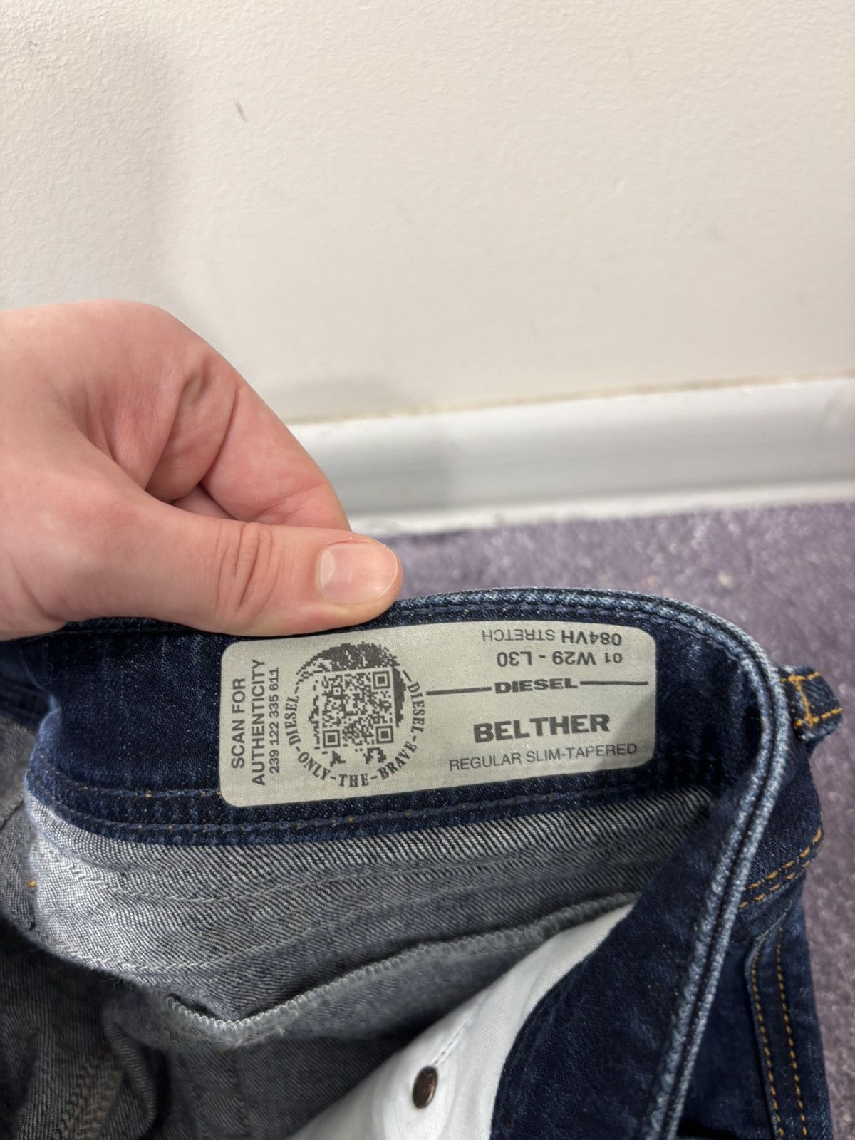 Diesel Diesel Belther NWT Men’s Regular Slim Tapered Denim Jeans Size US 29 - 11 Thumbnail