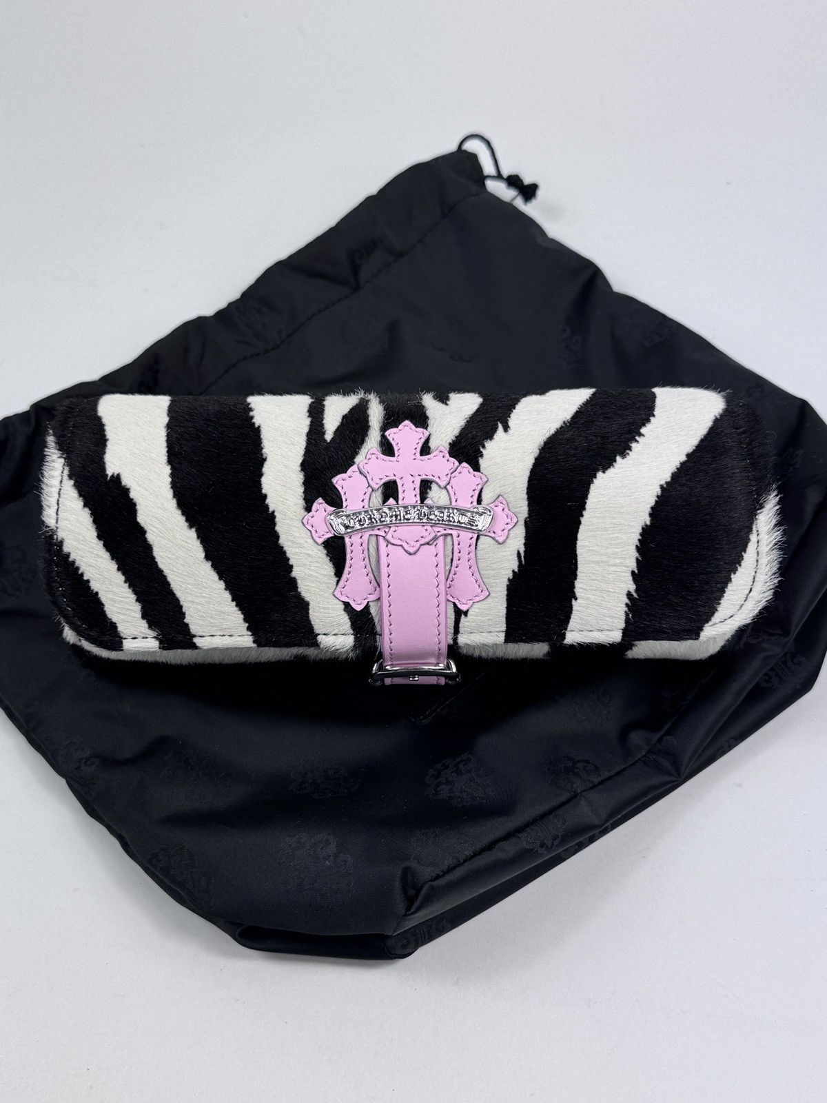 Chrome Hearts ZEBRA PINK LEATHER CROSS WATCH ROLL/CASE Size ONE SIZE - 1 Thumbnail