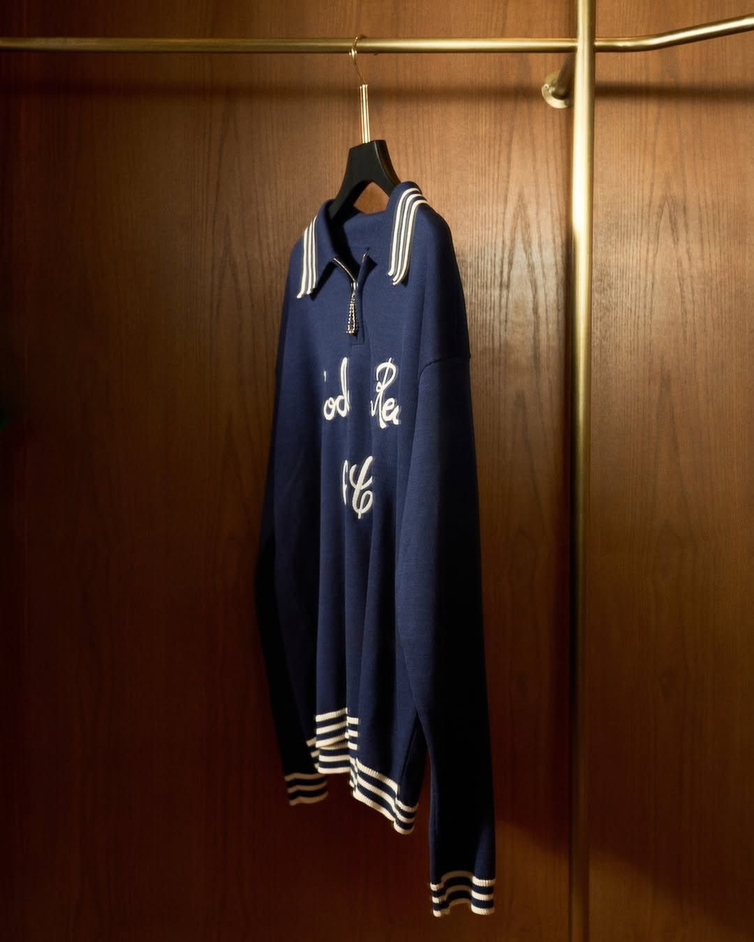 Bode 760USD Club Long-Sleeved Polo - Navy Size US L / EU 52-54 / 3 - 3 Thumbnail