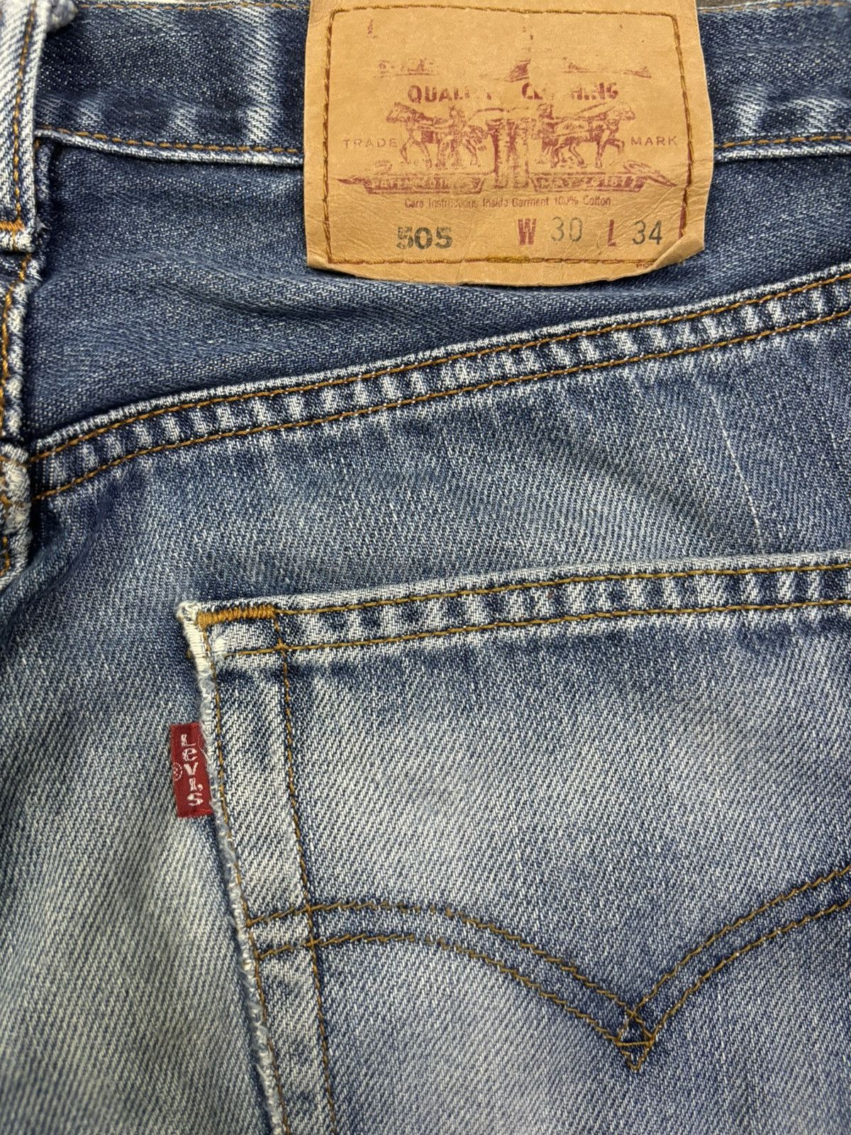 Levi's Vintage 90s Levis 505 Blue Wash Regular Fit Distressed Jeans Size US 29 - 13 Thumbnail