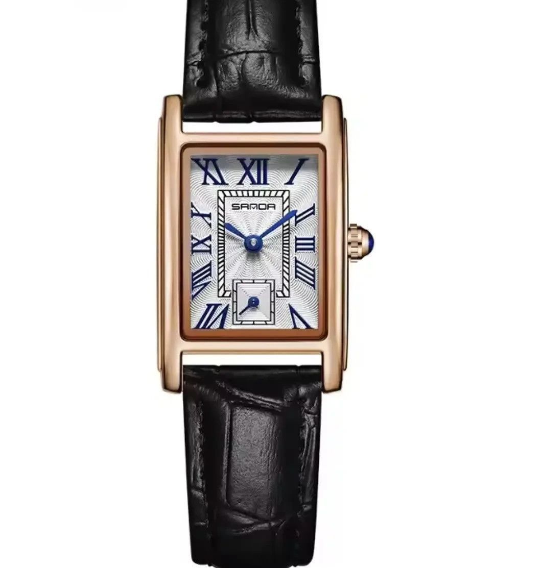Jewelry 2000s vintage style cute square leather luxury watch Size ONE SIZE - 2 Thumbnail