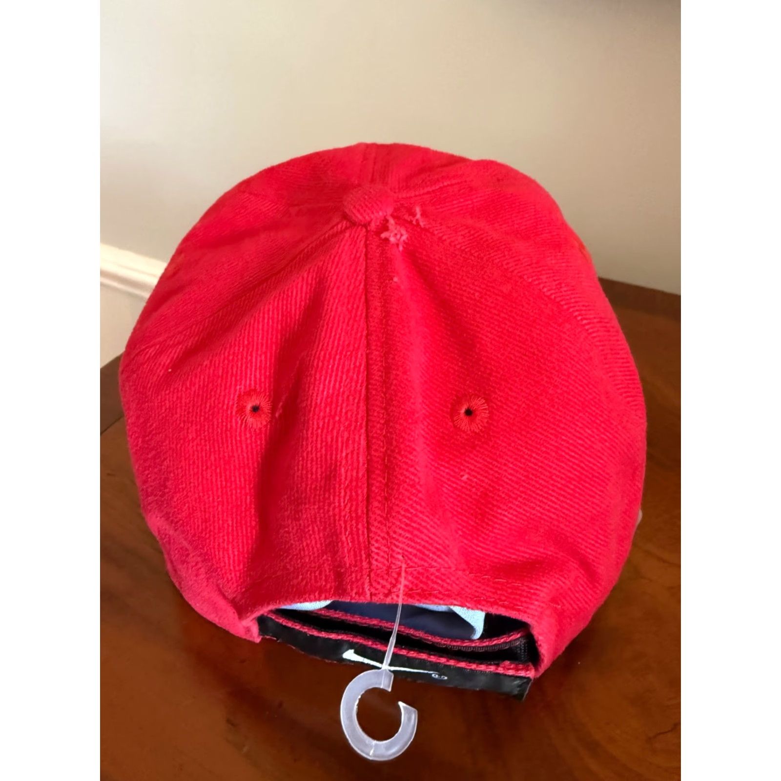 Nike VINTAGE Nike Hat Cap Strapback Red Black Niketown Chicago Air Jordan Basketball Men Adjustable Red Logo Baseball Cap Boys Girls Mens Womens Size ONE SIZE - 3 Thumbnail