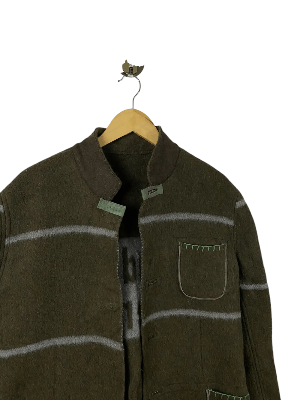 Vintage Vintage Bundes Eigentum Germany Army Wool Jacket Coat Size US L / EU 52-54 / 3 - 3 Thumbnail