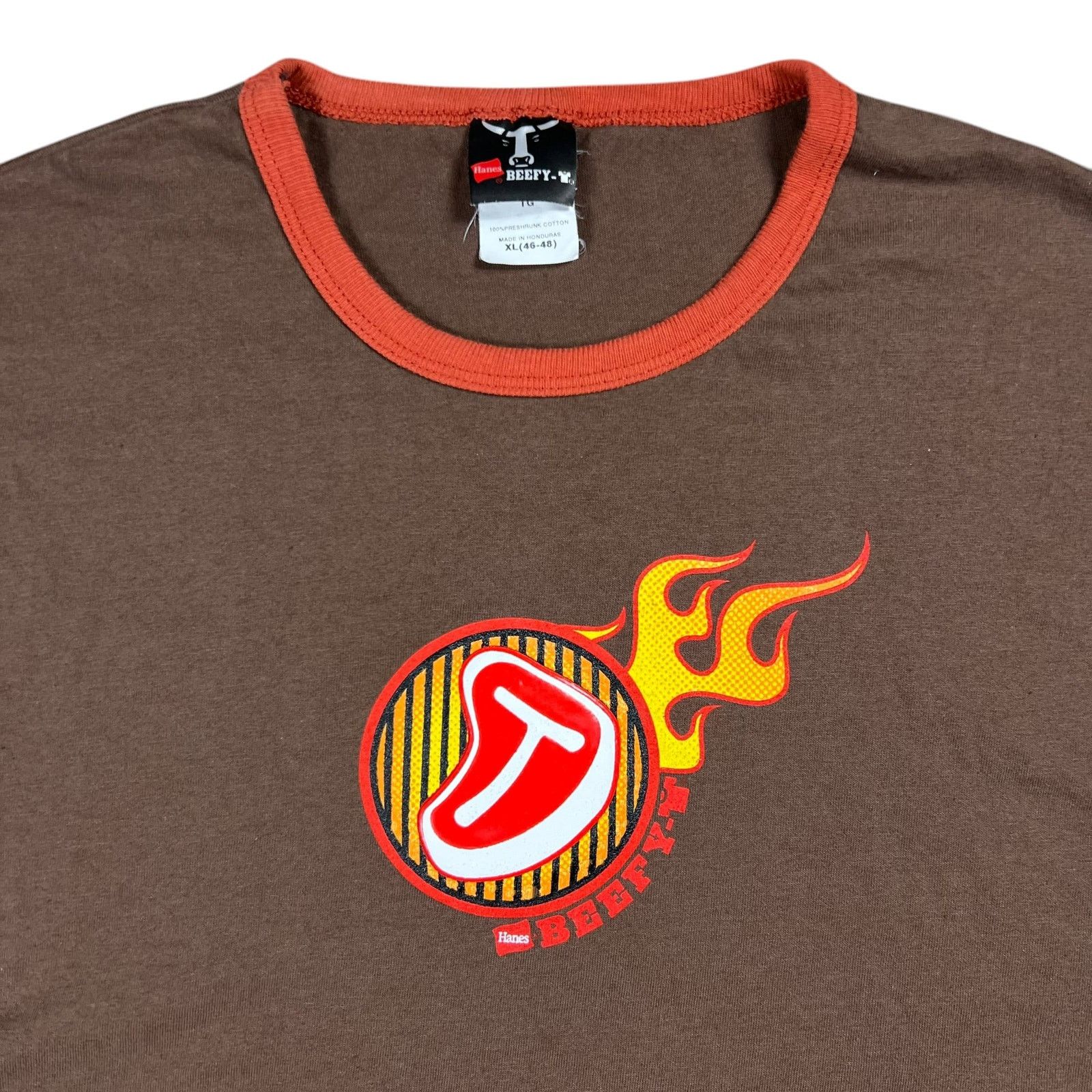 Hanes × Vintage Vintage Hanes Beefy T steak promo shirt shirt ringer tee Size US XL / EU 56 / 4 - 2 Thumbnail