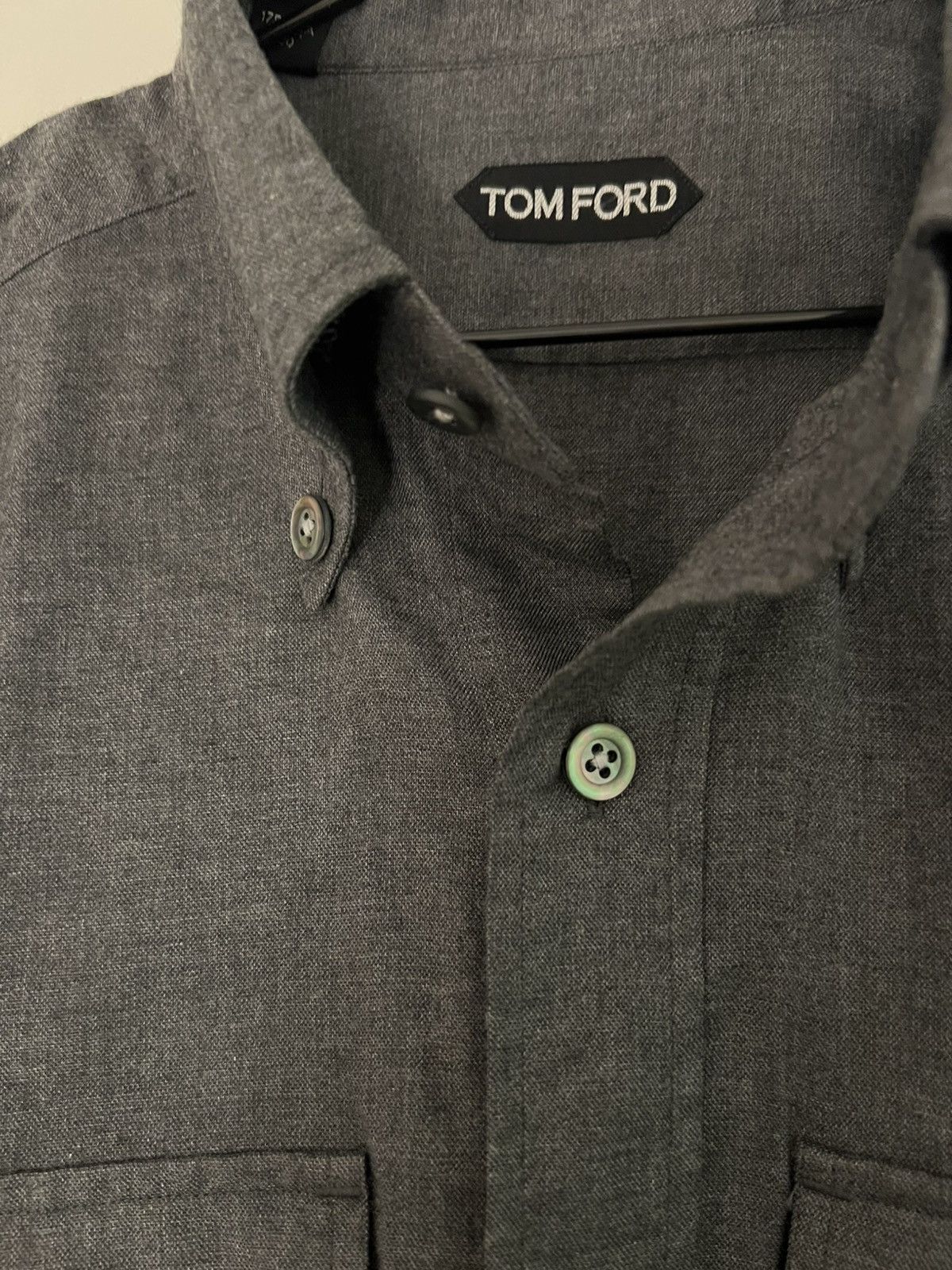 Tom Ford TOM FORD Grey Dress Shirt Size 15.3/4 44 Long Sleeves Size US M / EU 48-50 / 2 - 4 Thumbnail