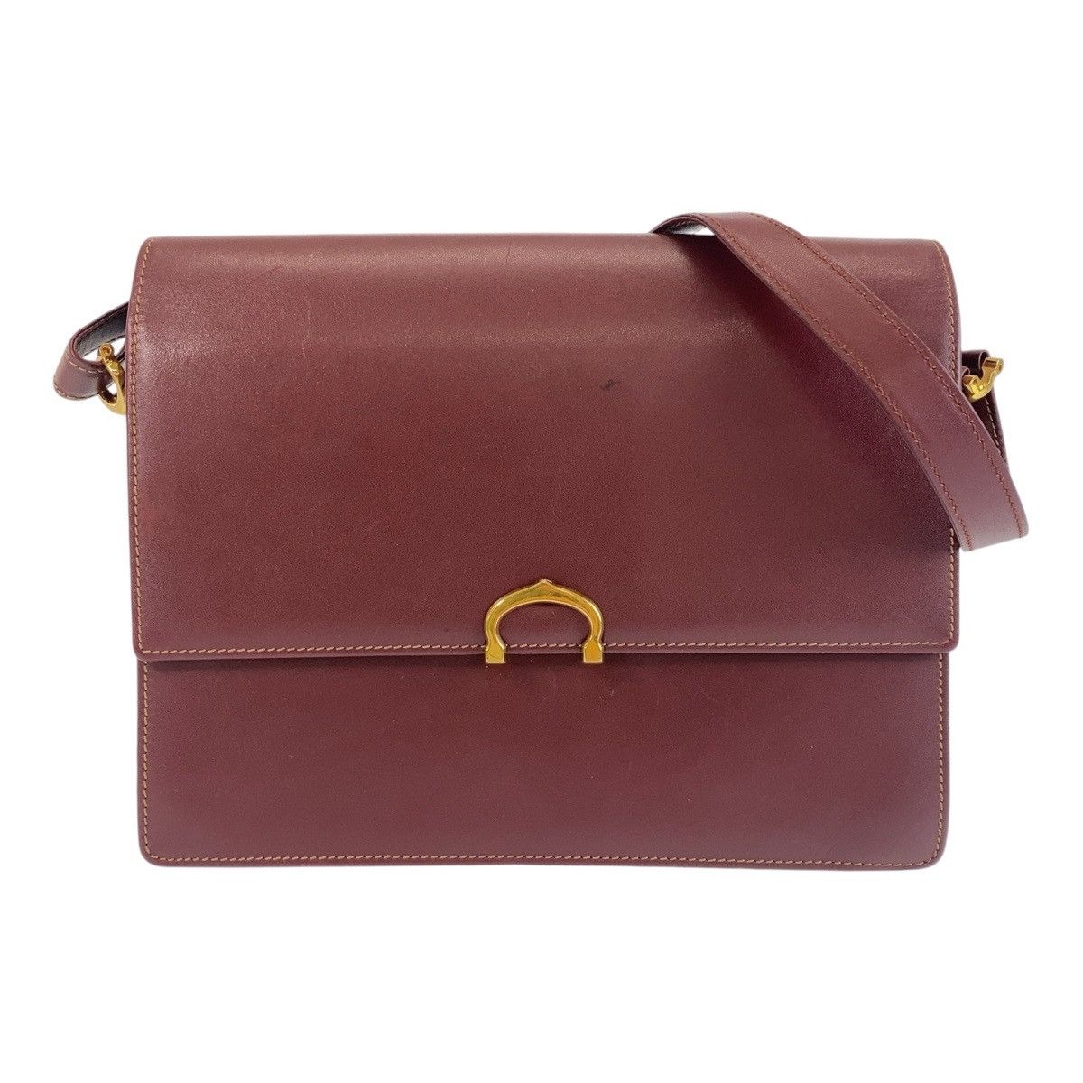 Cartier Cartier Must Line Leather Shoulder Bag Leather Crossbody Bag in Red, Women's