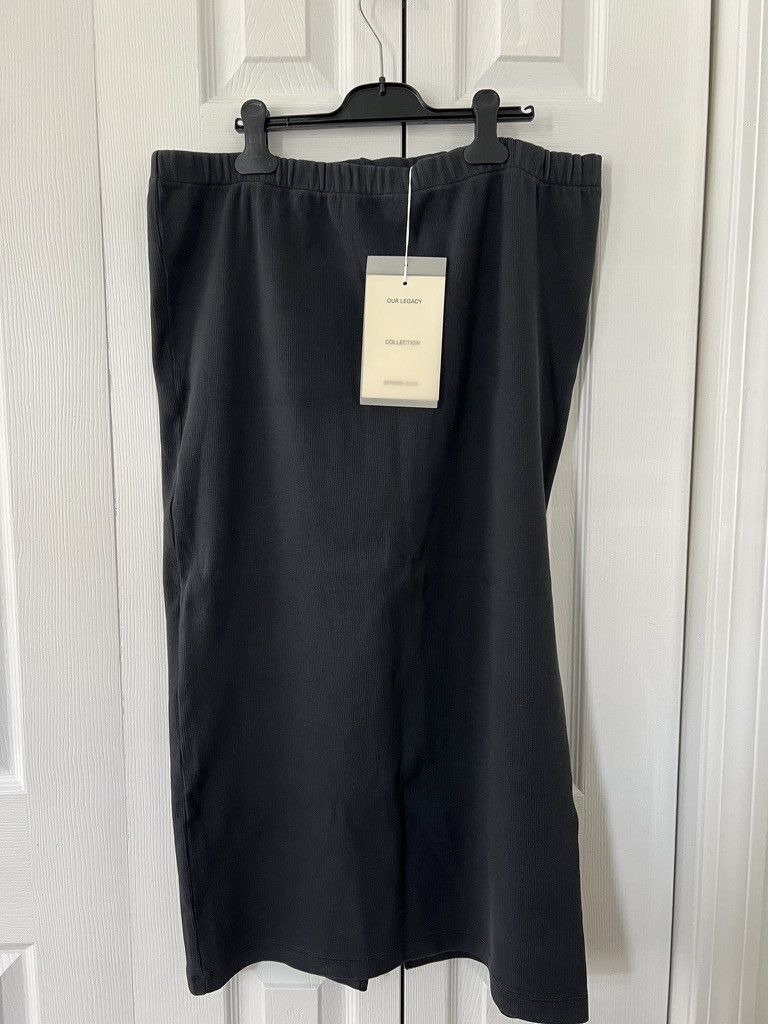 Our Legacy Our Legacy Ribbed Anthracite Midi Skirt - 48 Size US 32 / EU 48 - 2 Thumbnail