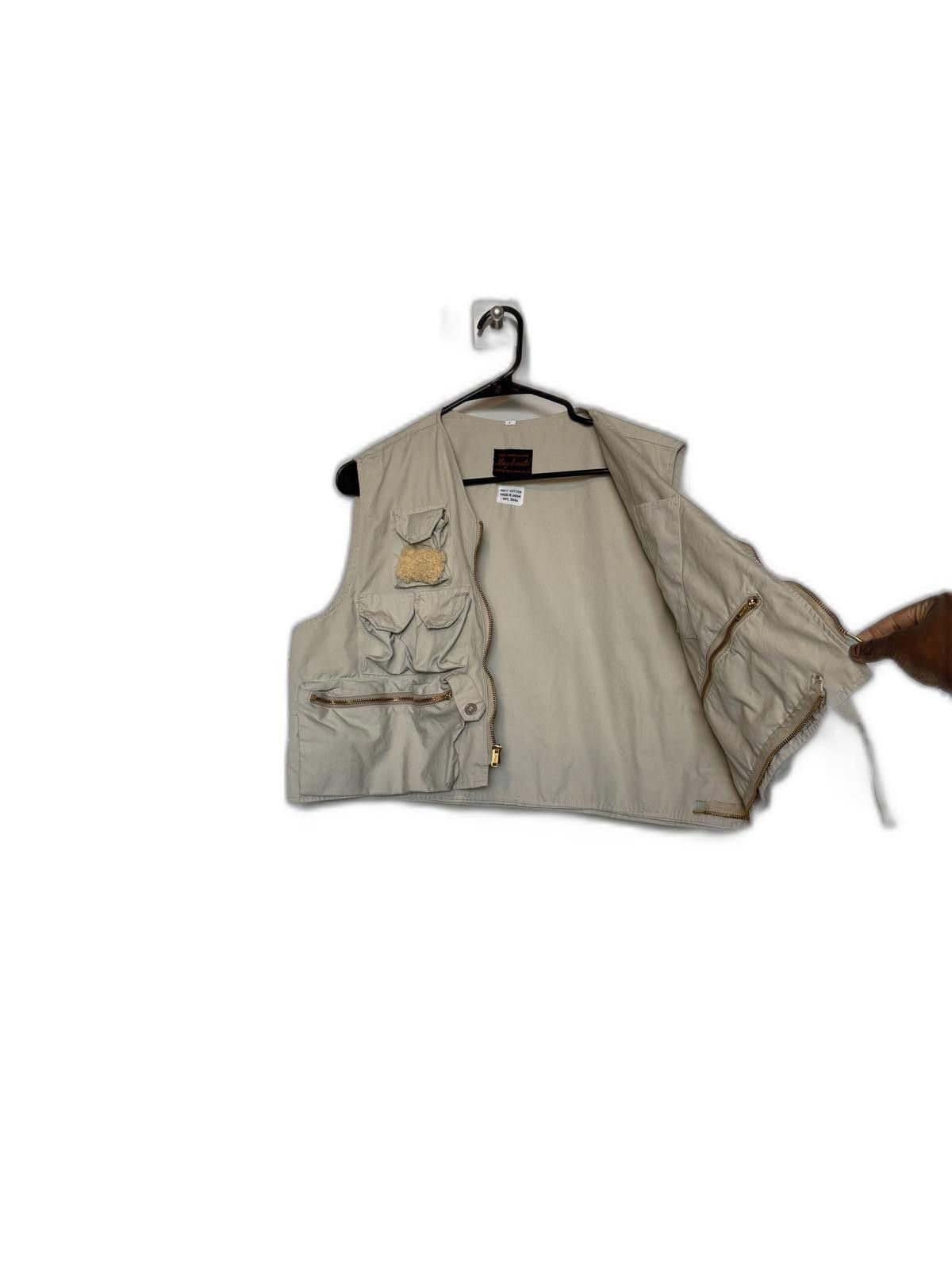 Designer Vintage Hunting Tactical boxy Crop Khaki Vest 14 Pockets Size US L / EU 52-54 / 3 - 5 Thumbnail