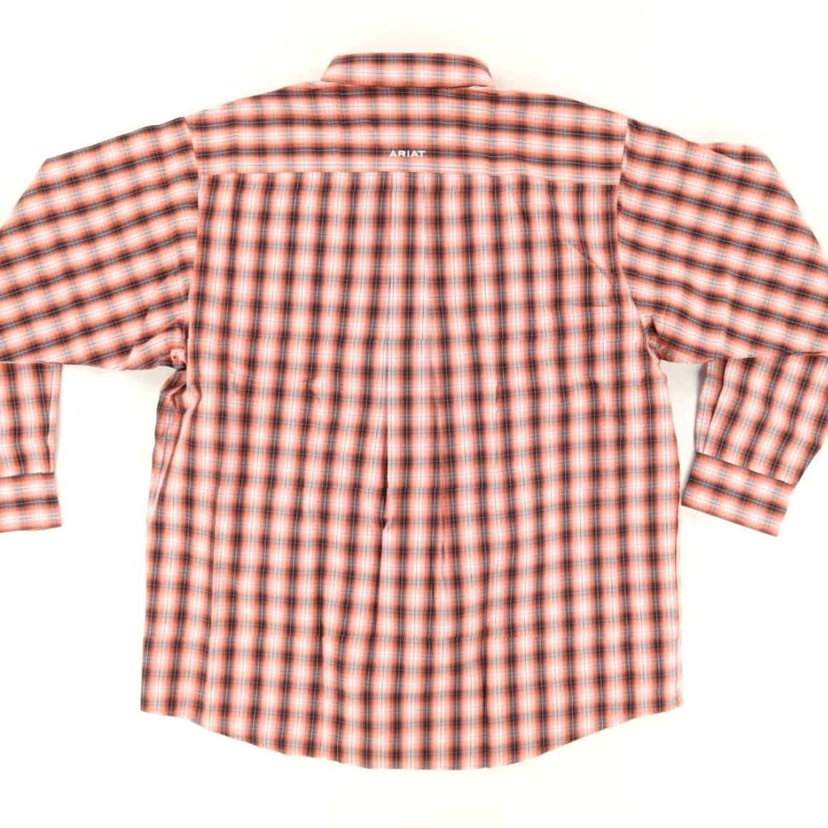 Ariat Ariat Pro Series Plaid Button Down Shirt Blaze Orange Men's XL Shirt Mens XL Blaze Orange Plaid Pro Series Cotton Blend Long Sleeve Button Down Shirt Size US XL / EU 56 / 4 - 4 Thumbnail