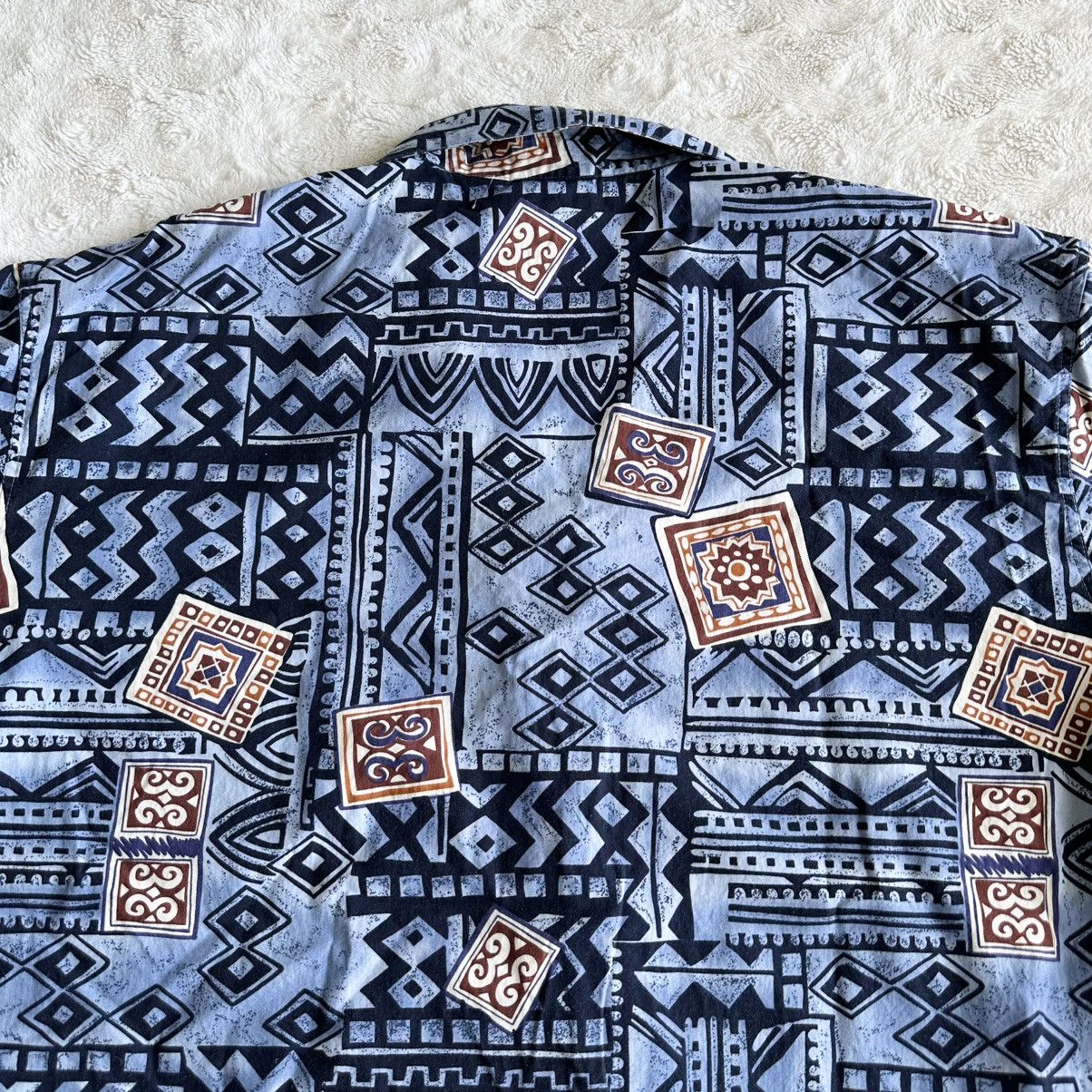 Other Vintage Loop Collar Hawaiian Shirt Mens XL Blue Tiki Aztec Size US XL / EU 56 / 4 - 6 Thumbnail