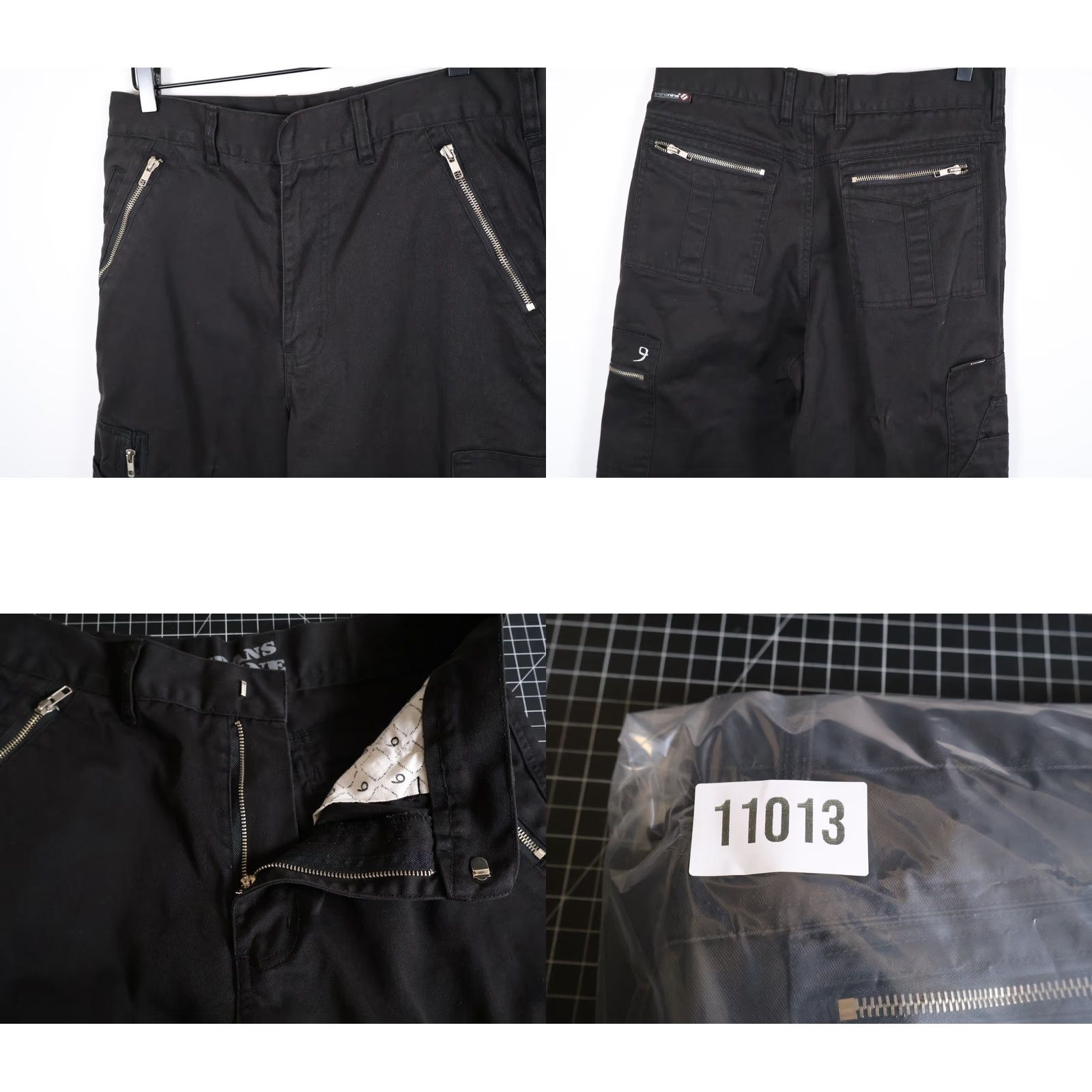 Vintage VINTAGE Transnine Cargo Pants Men's 32 x 30 Black Cotton Blend Baggy Fit Cargo Pocket Straight VTG Grunge Retro 90s Mens Size US 32 / EU 48 - 10 Thumbnail
