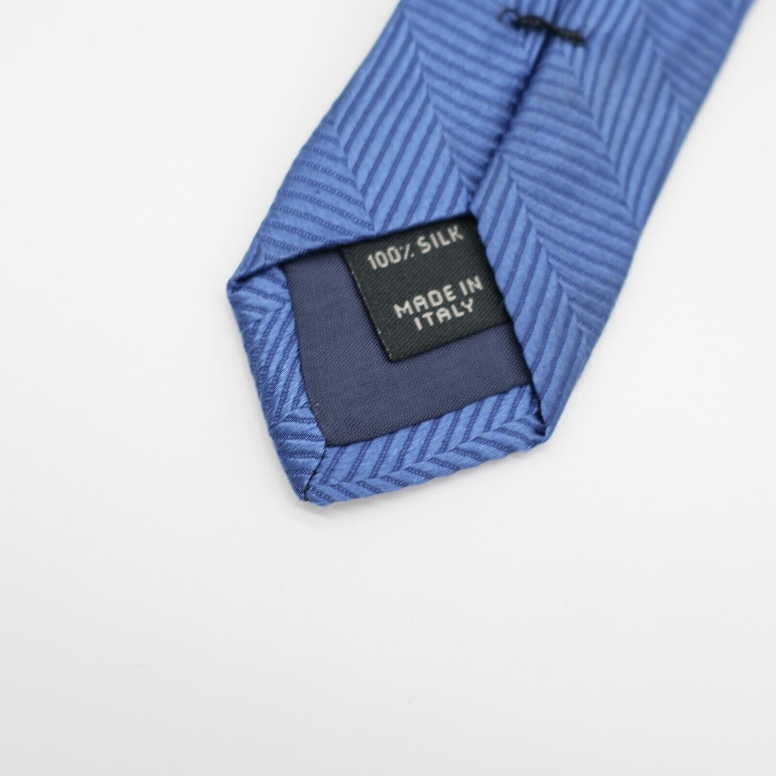 Jos. A. Bank Jos A Bank Herringbone Woven Blue Wide Silk Tie Italy Size ONE SIZE - 4 Thumbnail