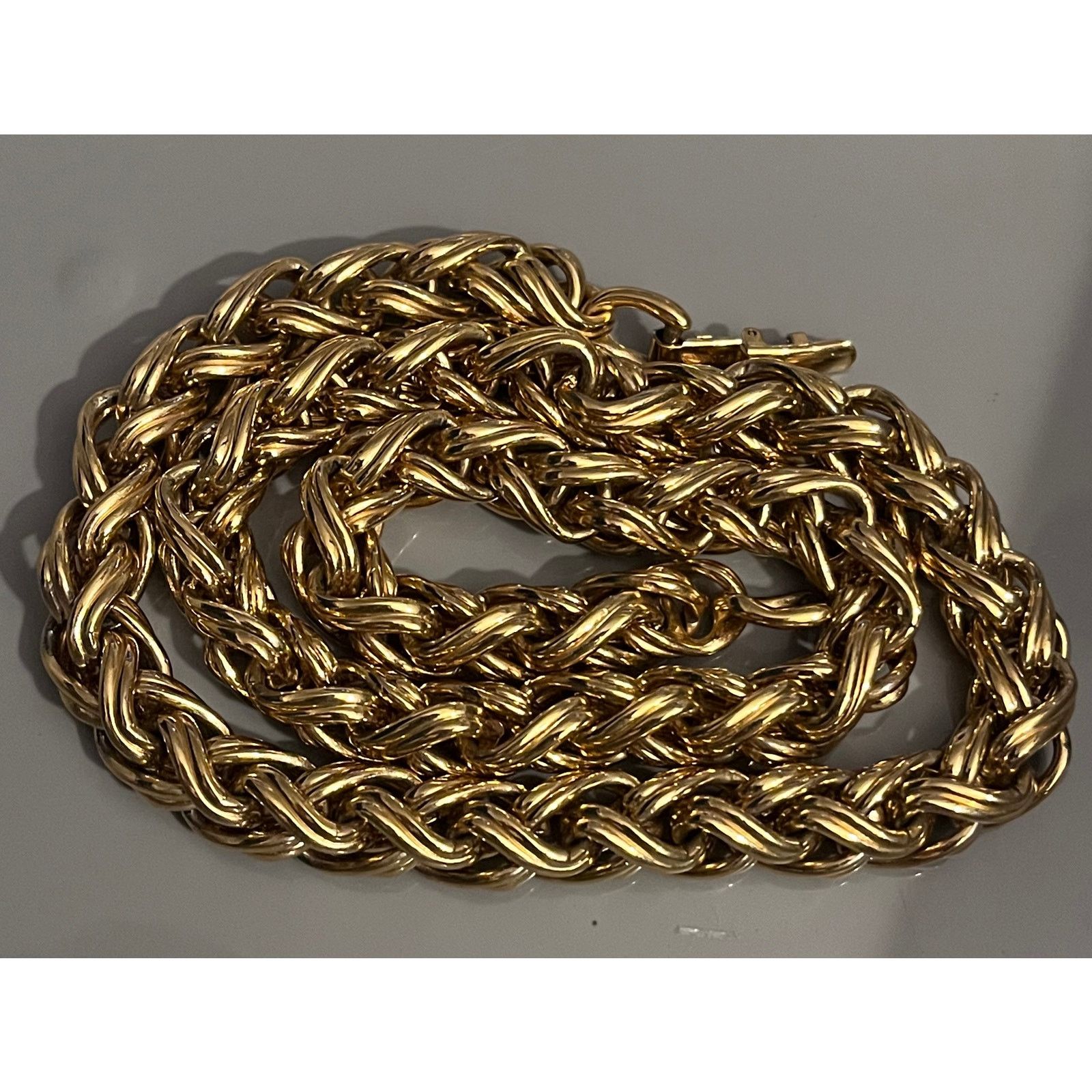Monet VTG Monet Heavy Gold Tone Braided Chain Necklace Signed 18" Size ONE SIZE - 6 Thumbnail