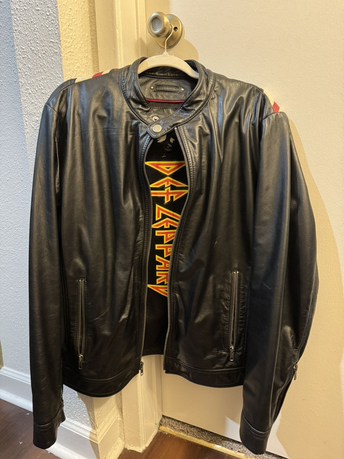 Wilsons Leather Wilson’s Leather Def Leppard Black Leather Biker Jacket Size US L / EU 52-54 / 3 - 2 Thumbnail