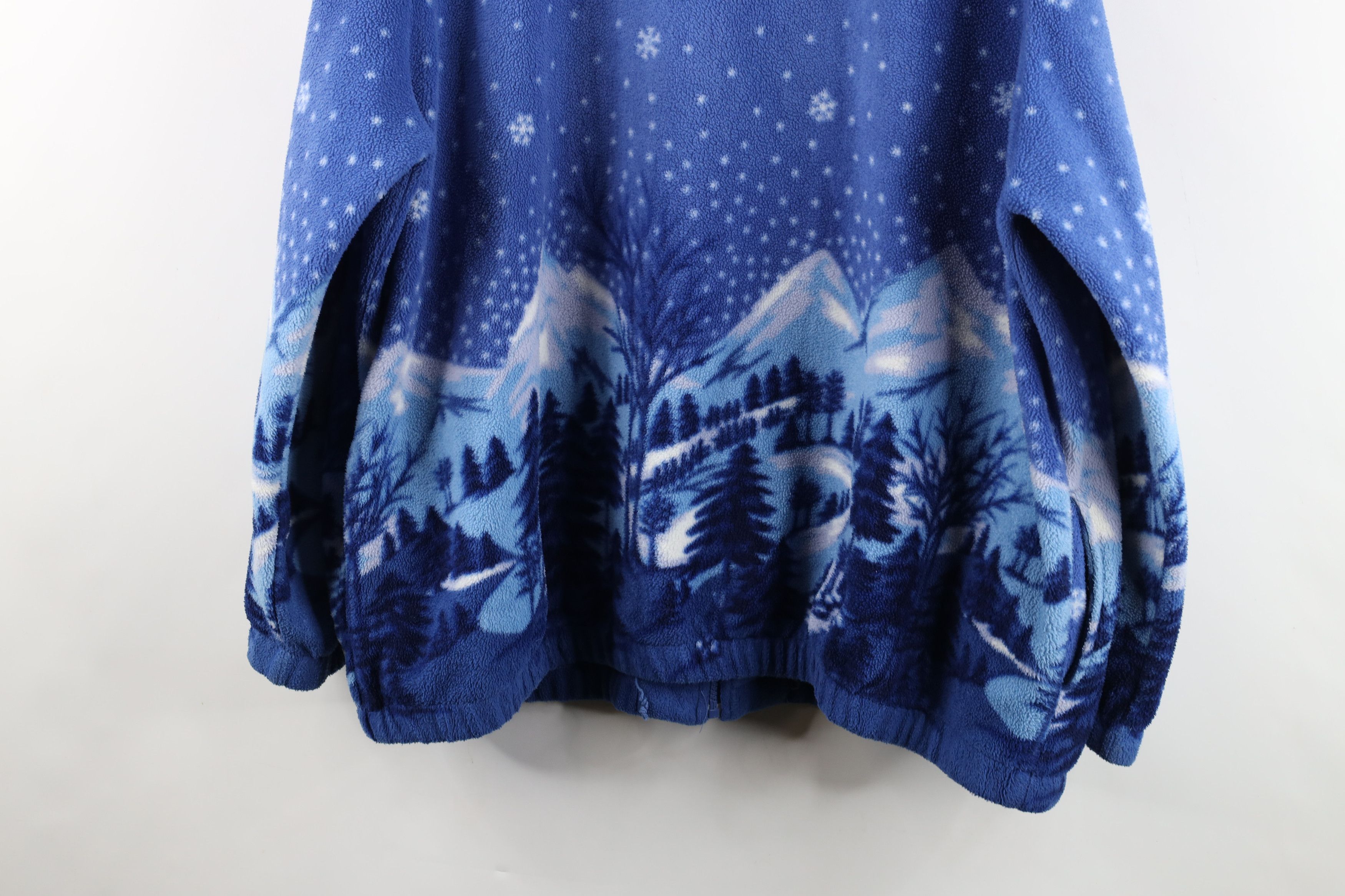 Vintage Vintage 90s Streetwear Mountain All Over Print Fleece Jacket Size XXL / US 16-18 / IT 52-54 - 13 Thumbnail