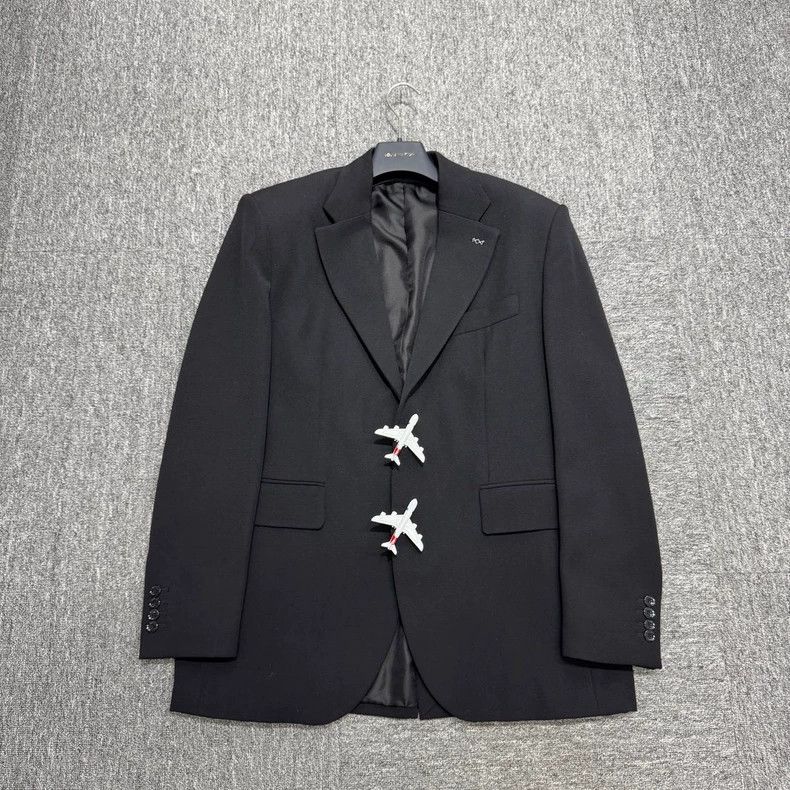 Louis Vuitton Louis Vuitton Wool Suit with Metal Aircraft Button blazer Size 46R - 1 Thumbnail