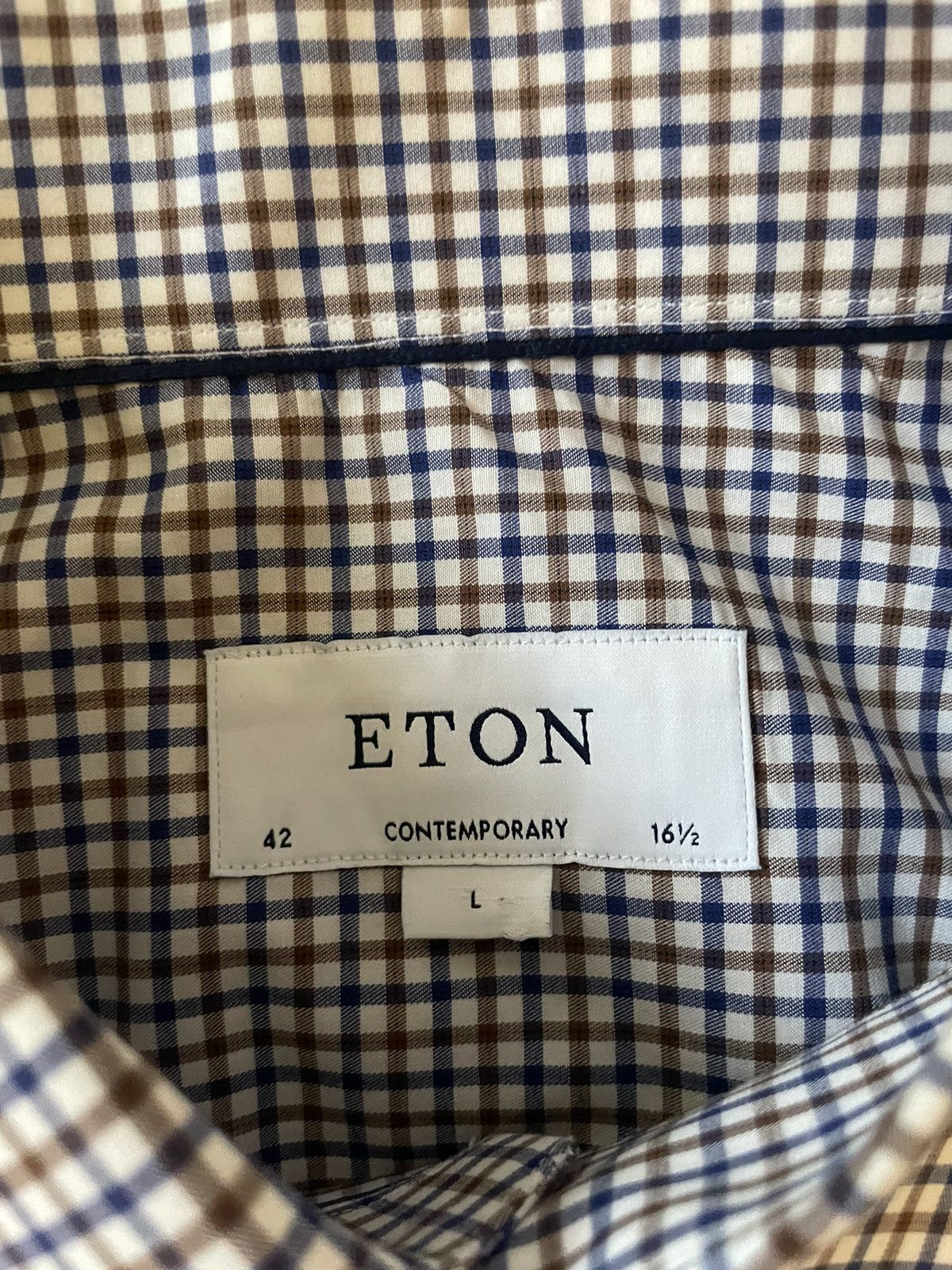 Eton Check Print Shirt Size US L / EU 52-54 / 3 - 5 Thumbnail