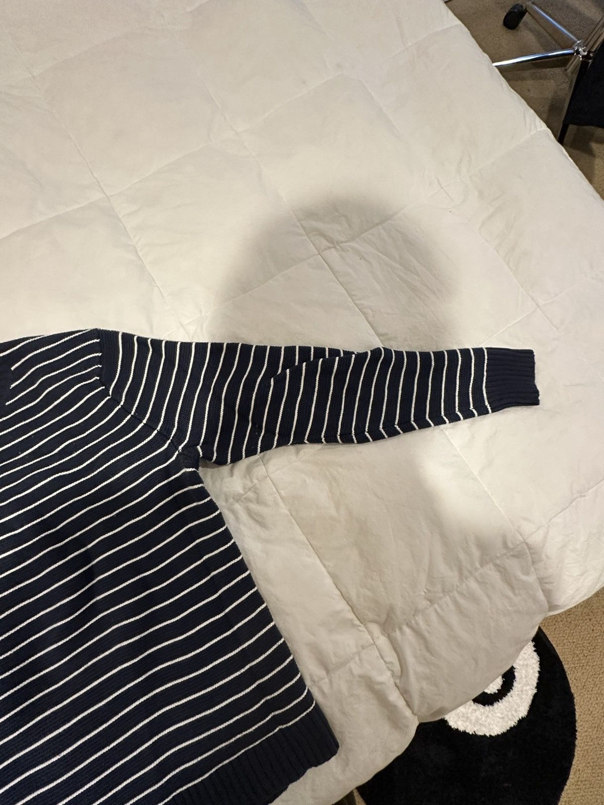 J.Crew Navy and White striped Sweater Size US L / EU 52-54 / 3 - 3 Thumbnail