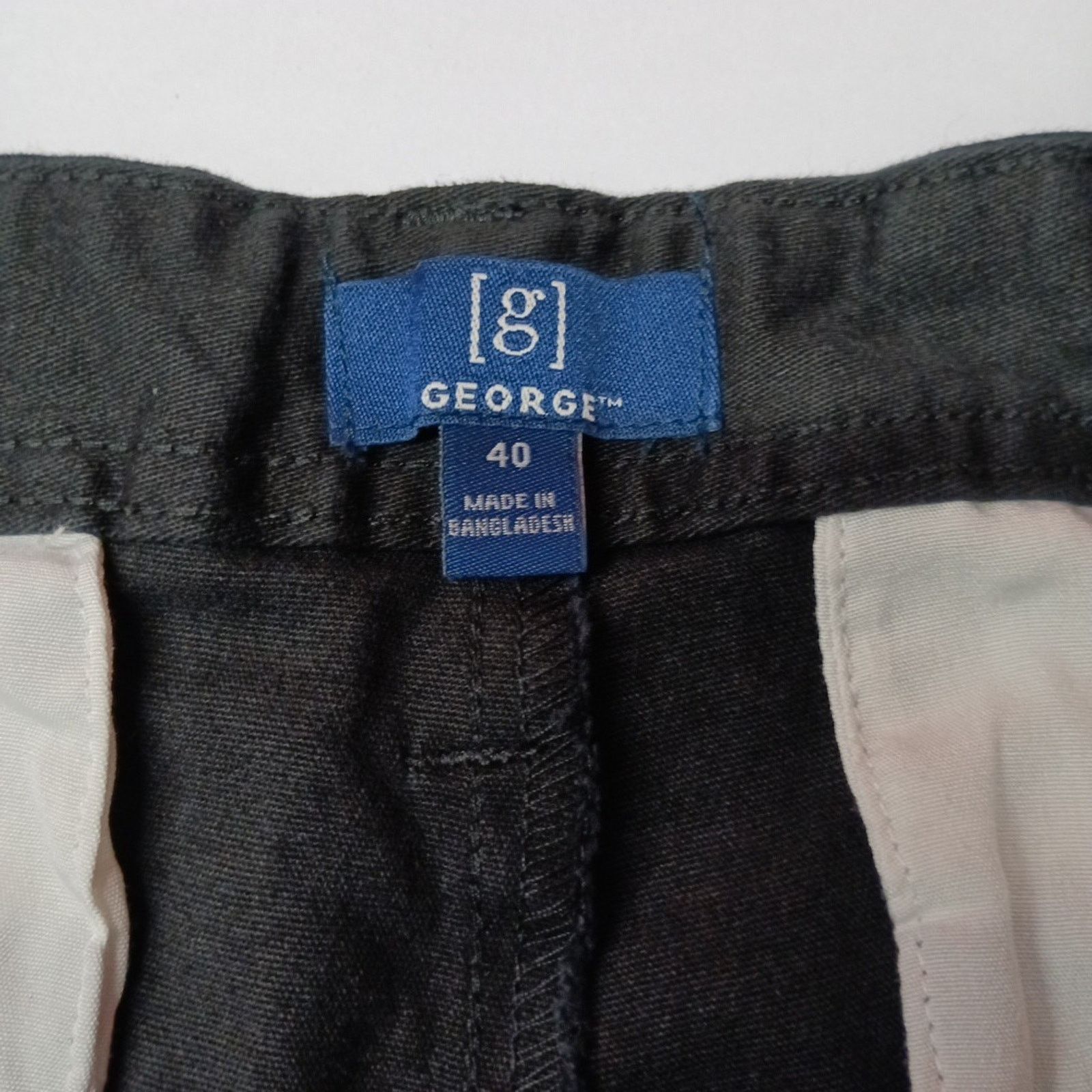 George George Twill Shorts Men's Size 40 Black Flat Front 9" Inseam Size US 40 / EU 56 - 2 Thumbnail