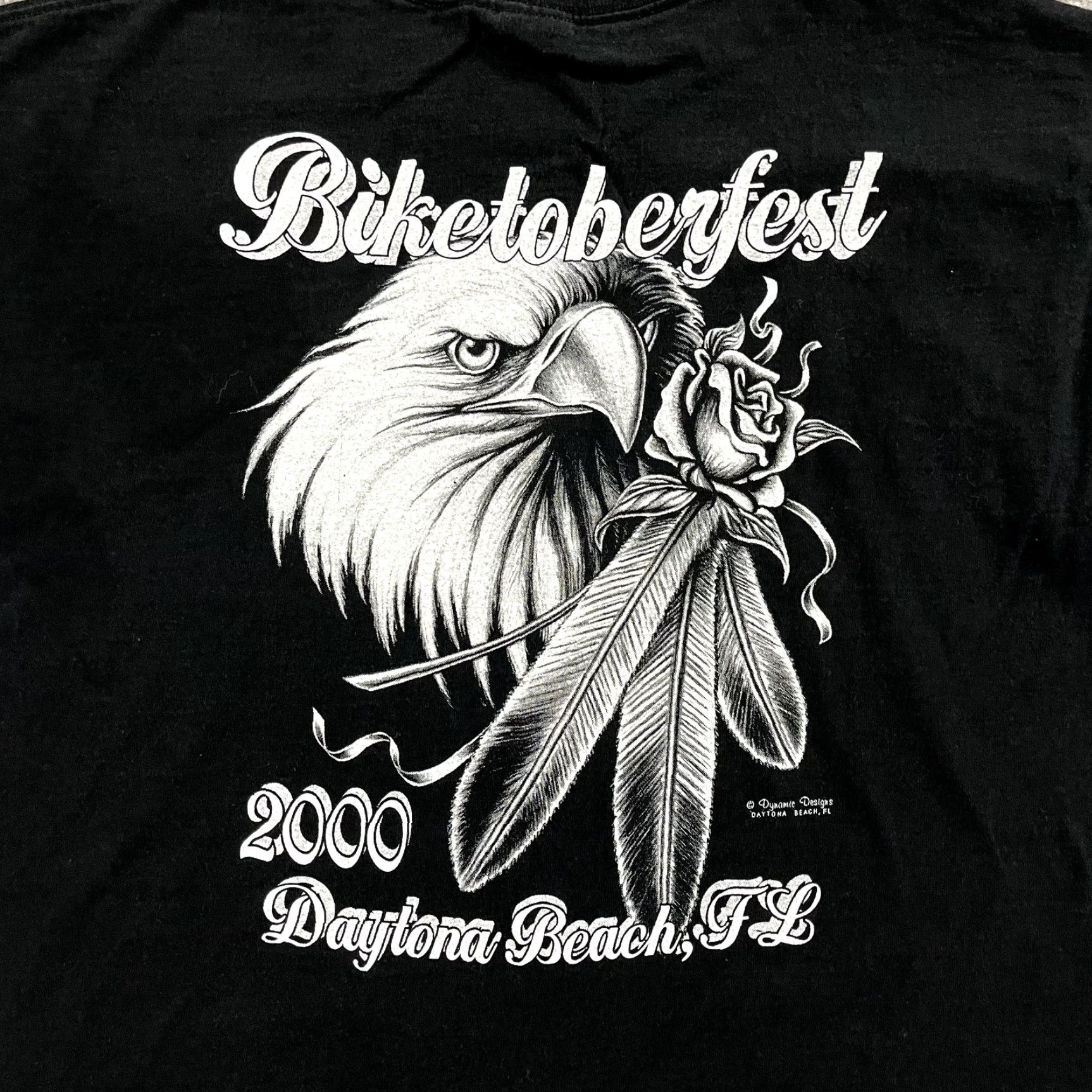 Fruit Of The Loom VINTAGE Fruit of the Loom Heavy Cotton T-Shirt Mens L/XL Black Biker Y2K Daytona Beach Moto Graphic Print Size US XL / EU 56 / 4 - 3 Thumbnail