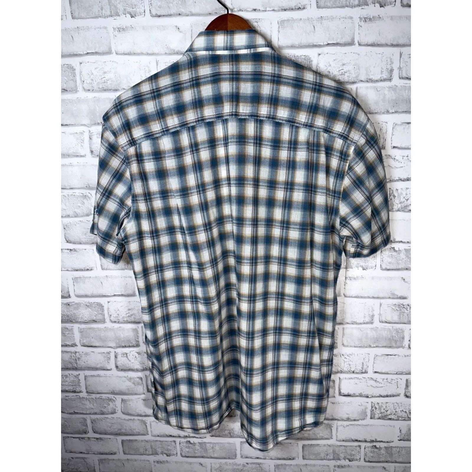 Vintage Kuhl Hiking Shirt Mens XL Organic Cotton Blue Green Plaid Short Sleeve Button-Up Size US XL / EU 56 / 4 - 7 Thumbnail
