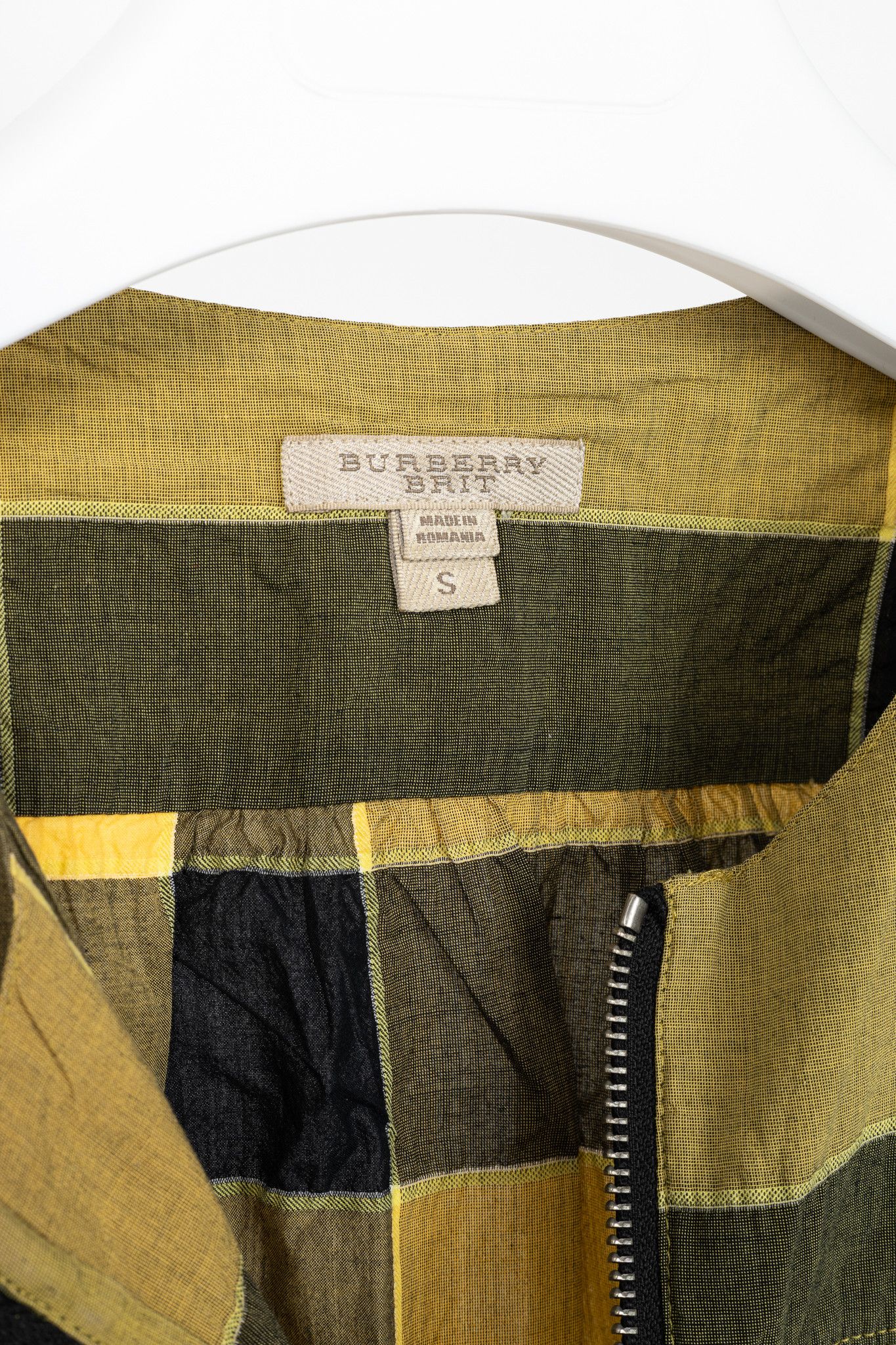 Burberry Burberry Brit Yellow Check Cotton Zip Blouse Size S / US 4 / IT 40 - 4 Thumbnail