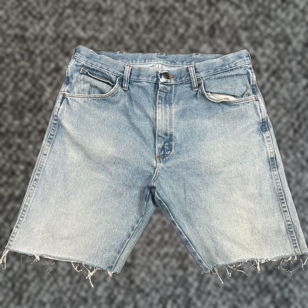 Denime VINTAGE Rustlers Men Shorts Bermuda 35 Blue Denim 9" Casual Travel Spring Summer Size US 35 - 1 Thumbnail