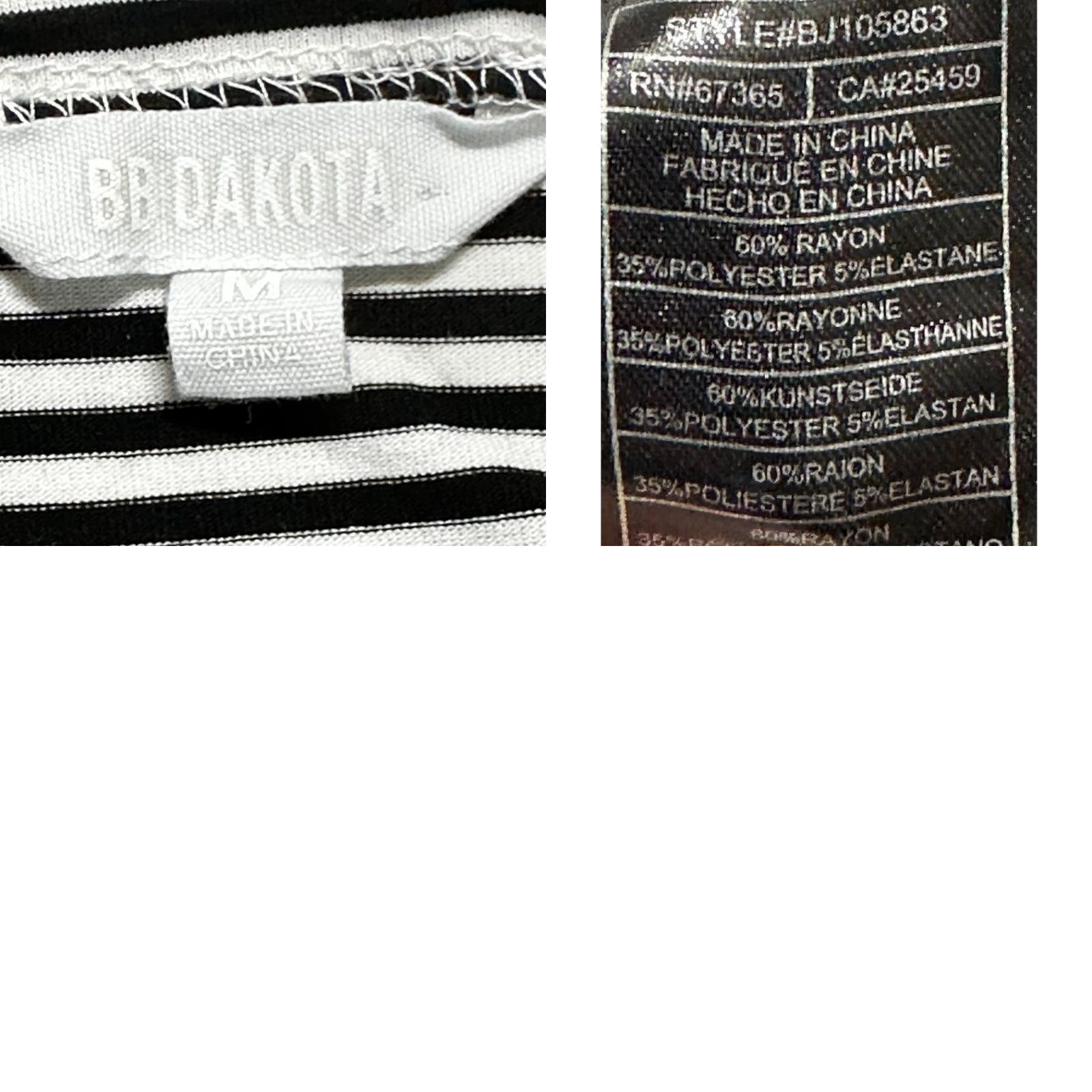 BB Dakota BB Dakota Shirt Women M Black White Striped Bell Sleeve Minimalist Casual Shirt Mens? Size M / US 6-8 / IT 42-44 - 8 Thumbnail